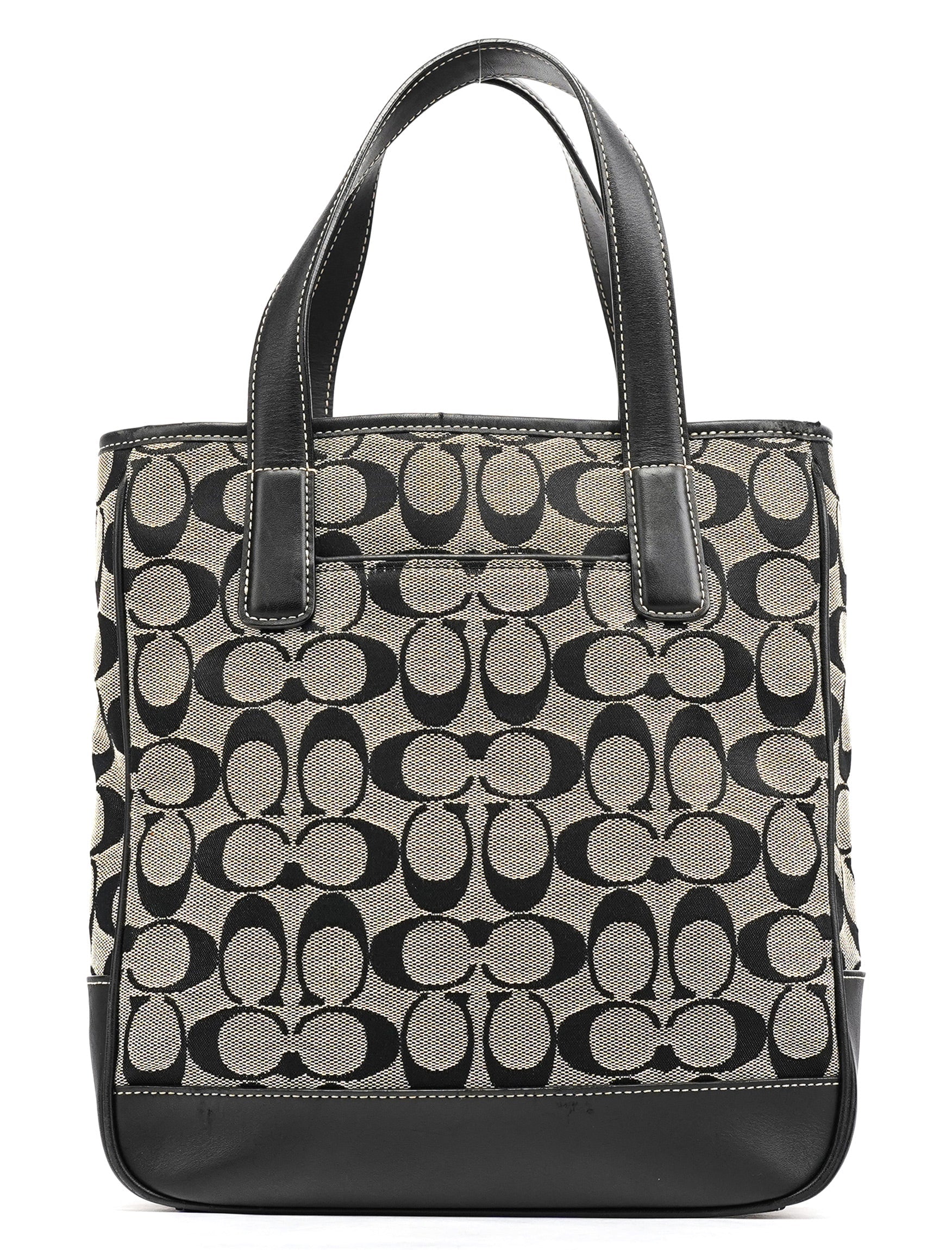 6092 Grey Black Signature Tote Bag