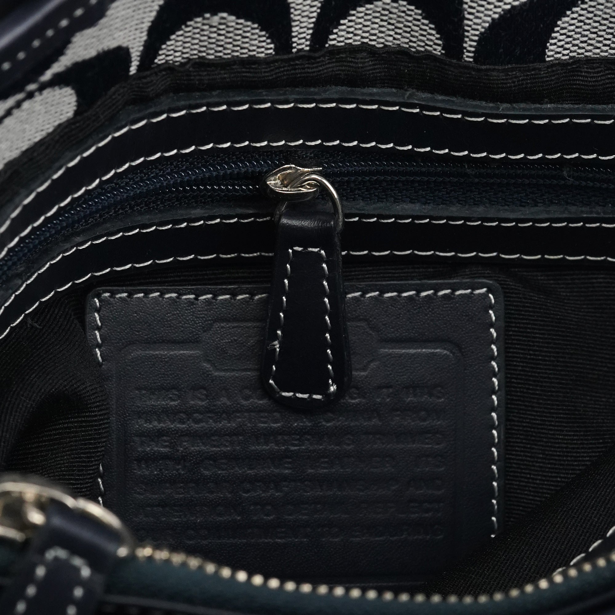 6092 Grey Navy Signature Tote Bag