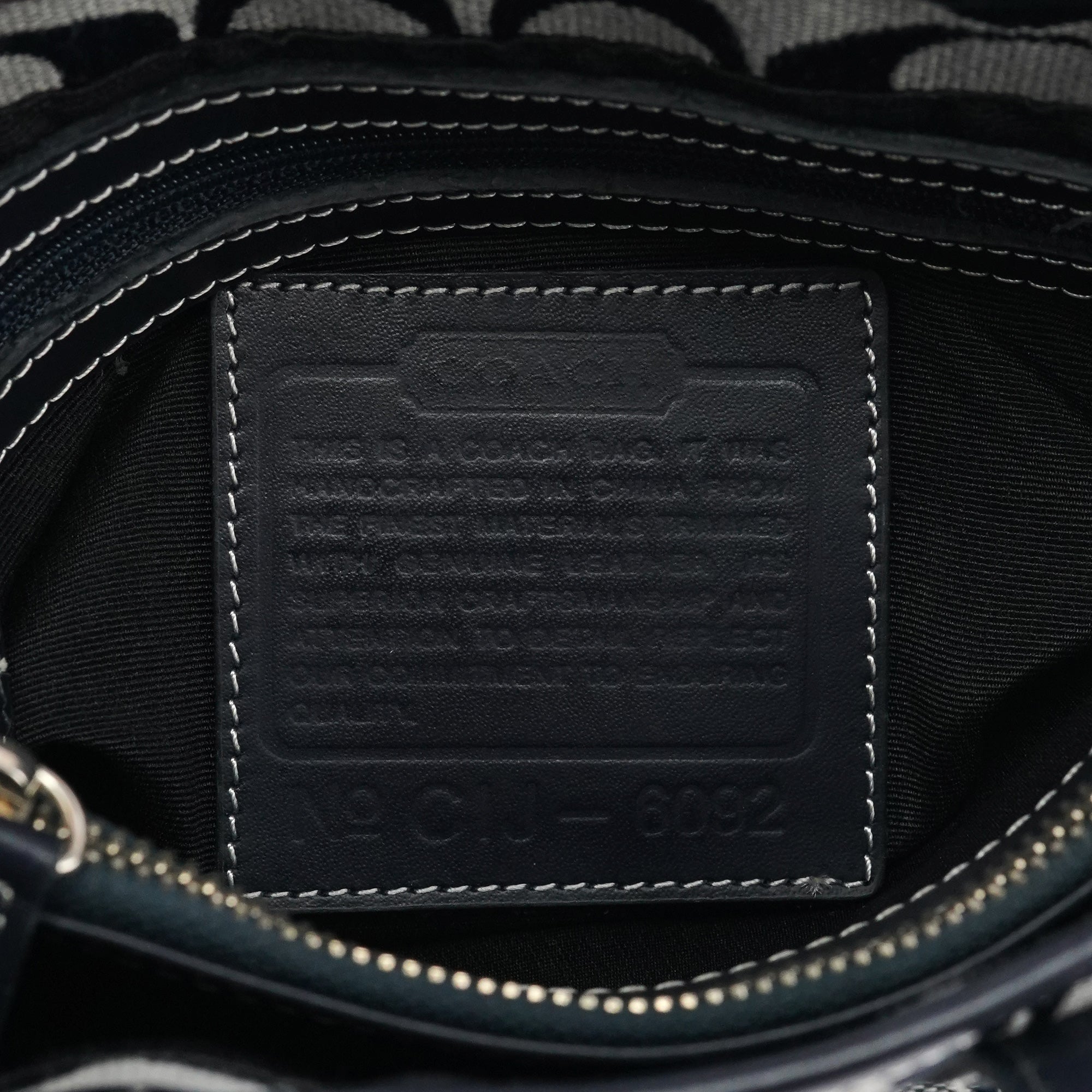 6092 Grey Navy Signature Tote Bag