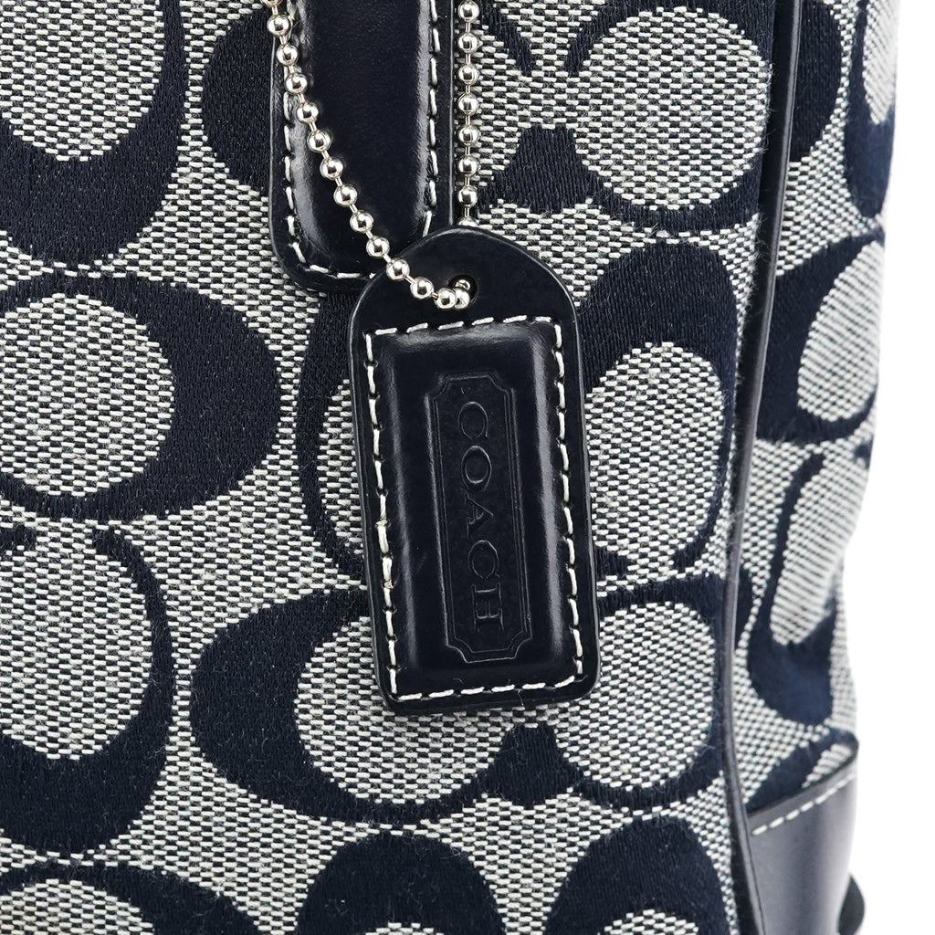 6092 Grey Navy Signature Tote Bag