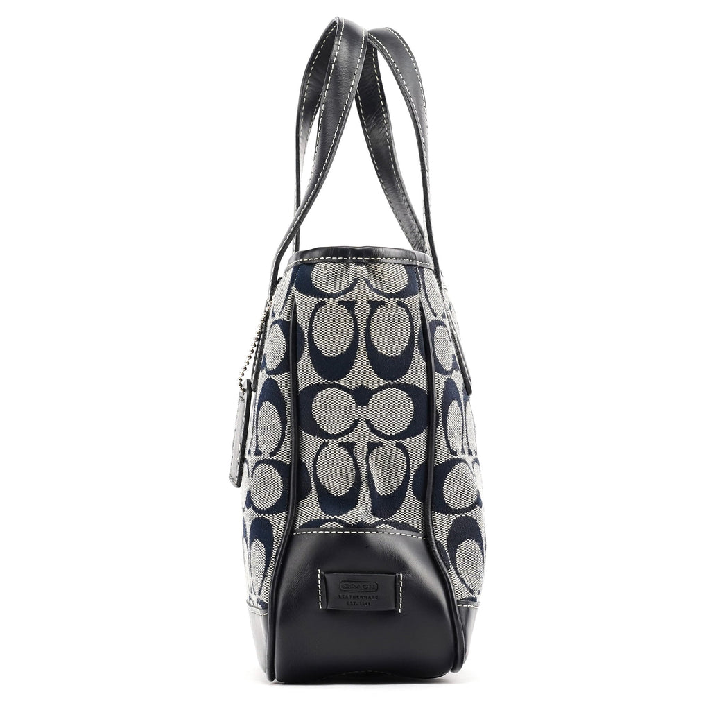 6092 Grey Navy Signature Tote Bag