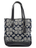6092 Grey Navy Signature Tote Bag