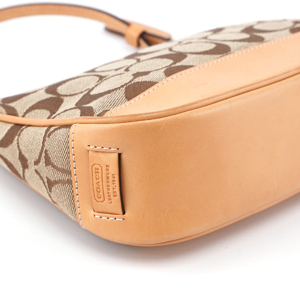 6094 Beige Signature C Demi Shoulder Bag