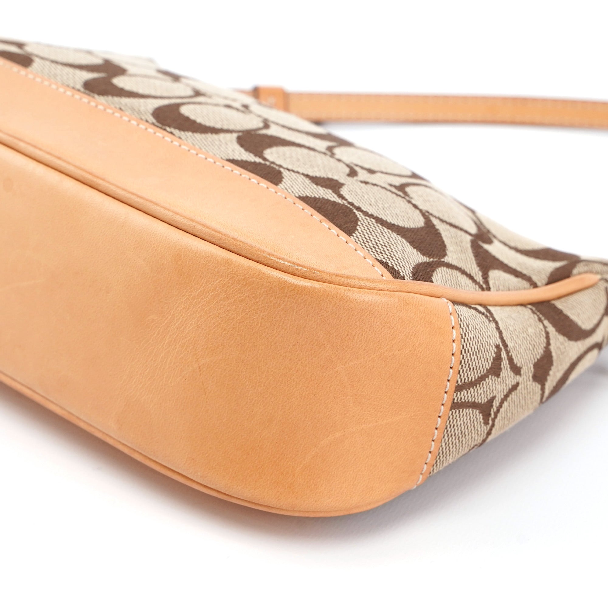 6094 Beige Signature C Demi Shoulder Bag