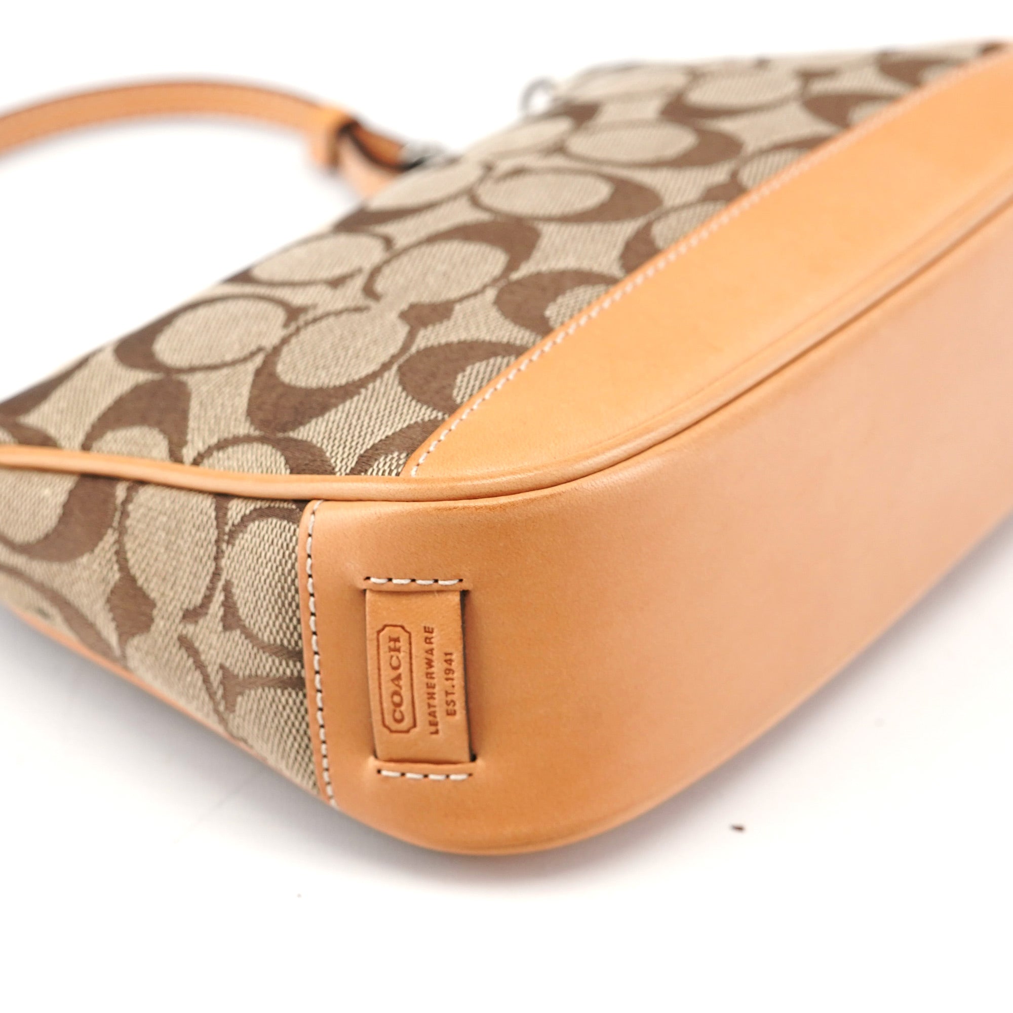 6094 Beige Signature C Demi Shoulder Bag