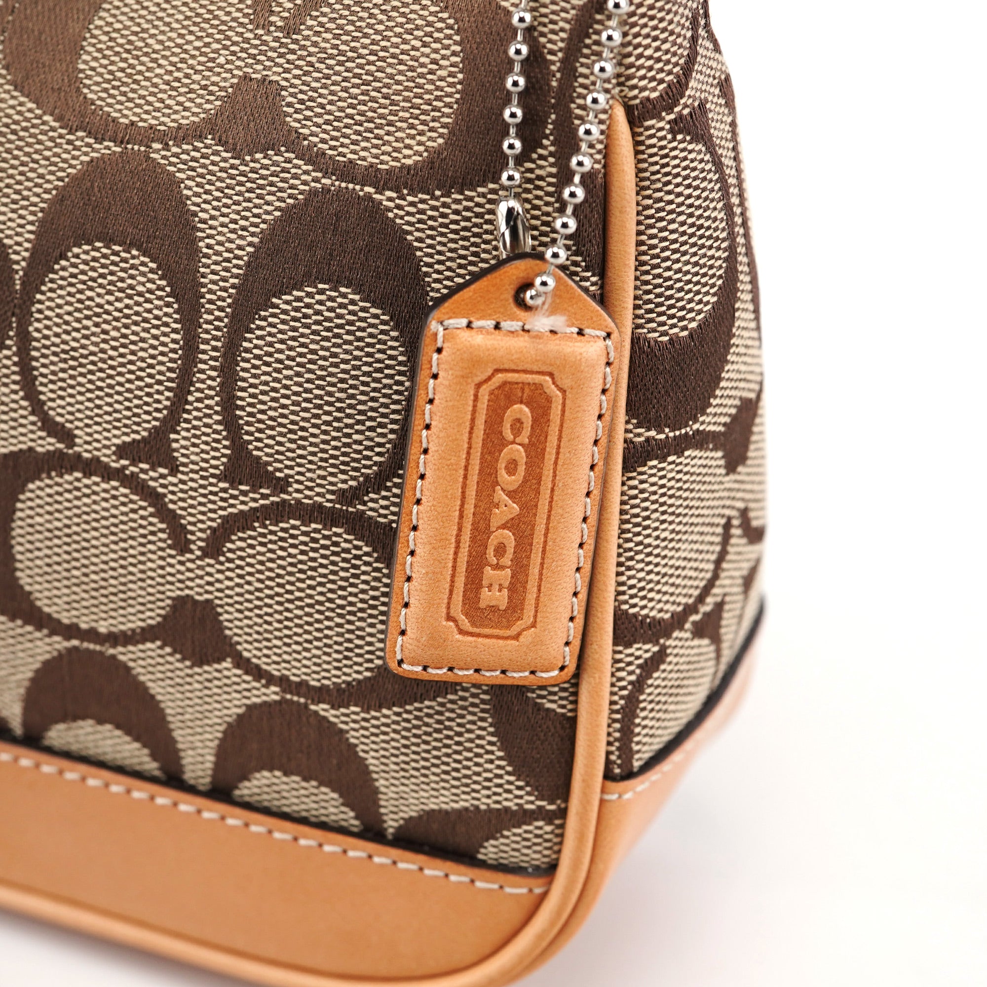 6094 Beige Signature C Demi Shoulder Bag