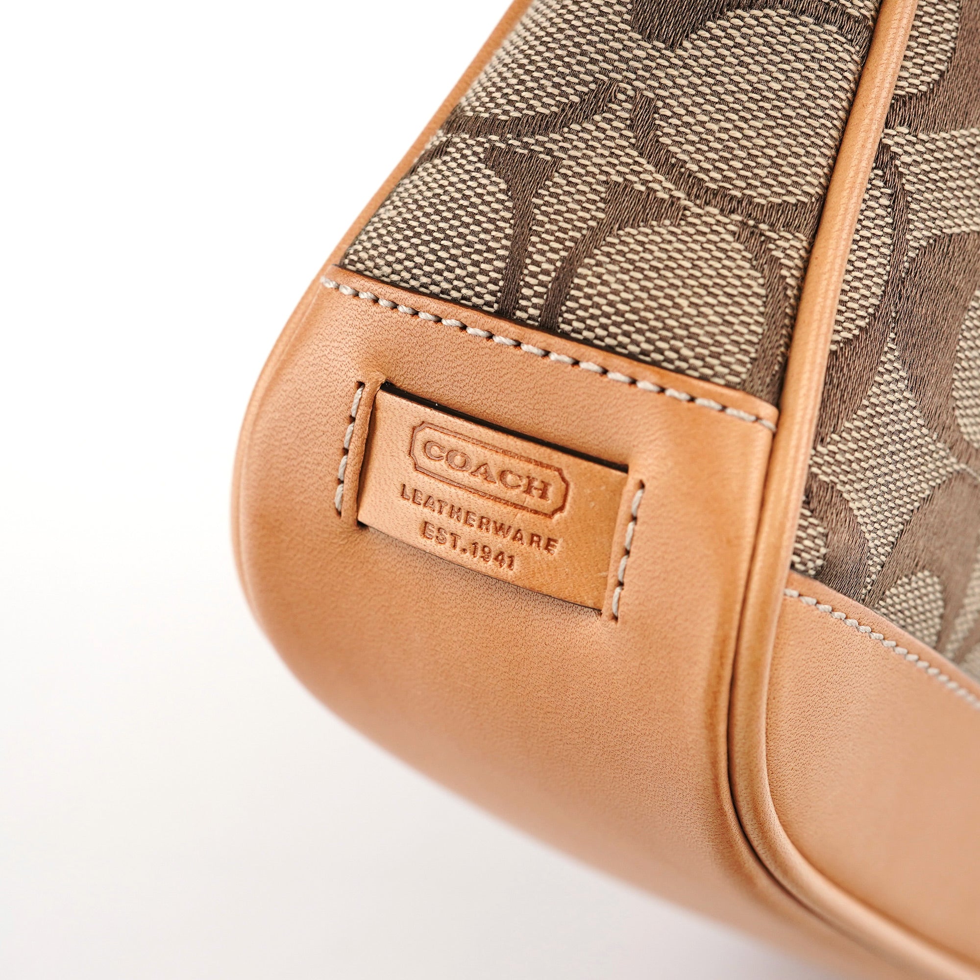 6094 Beige Signature C Demi Shoulder Bag