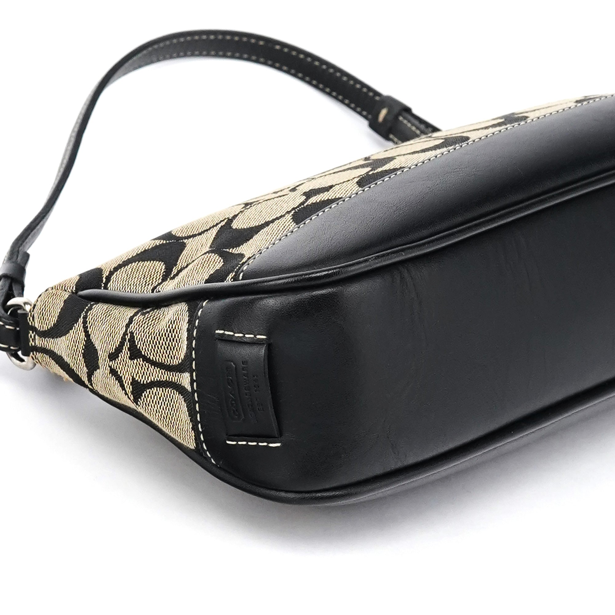 6094 Grey Black Signature Demi Shoulder Bag