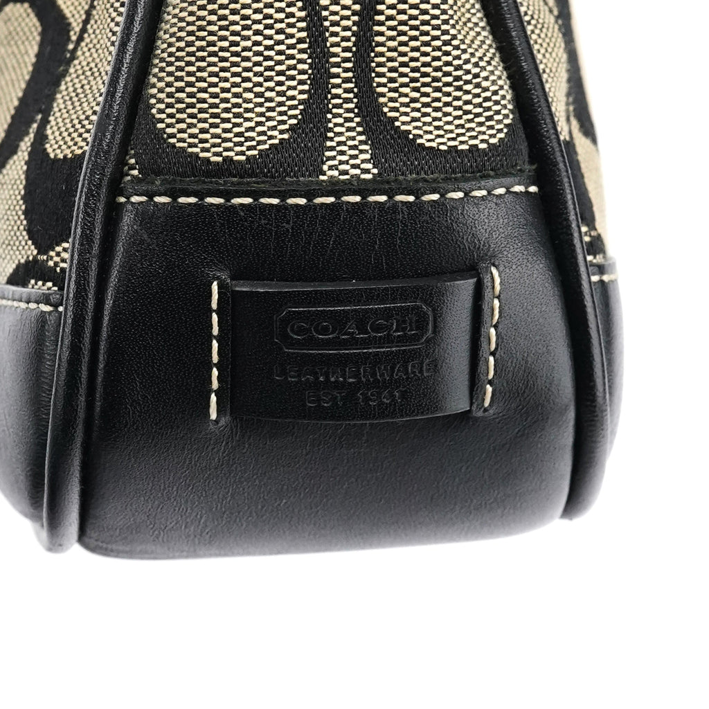 6094 Grey Black Signature Demi Shoulder Bag