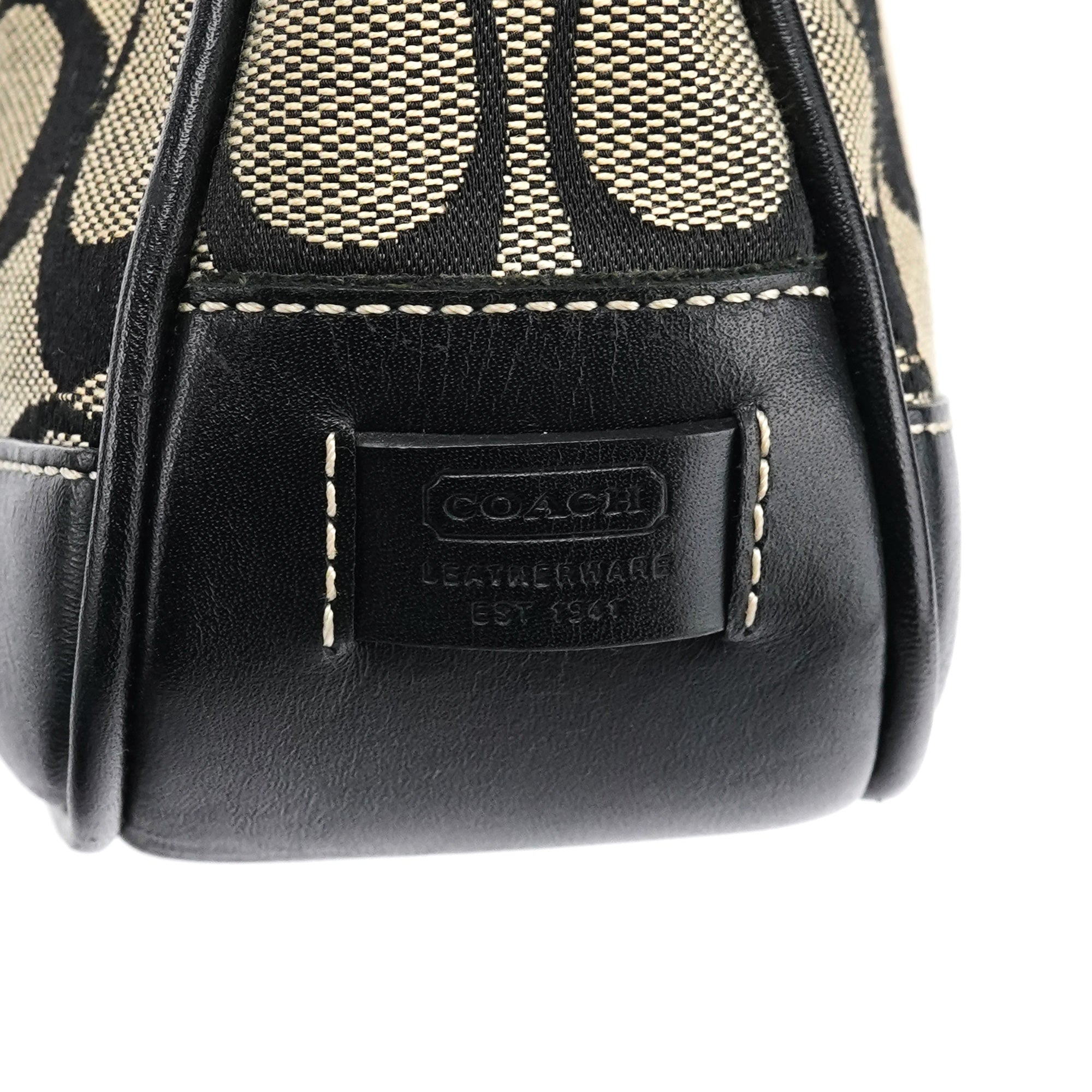 6094 Grey Black Signature Demi Shoulder Bag