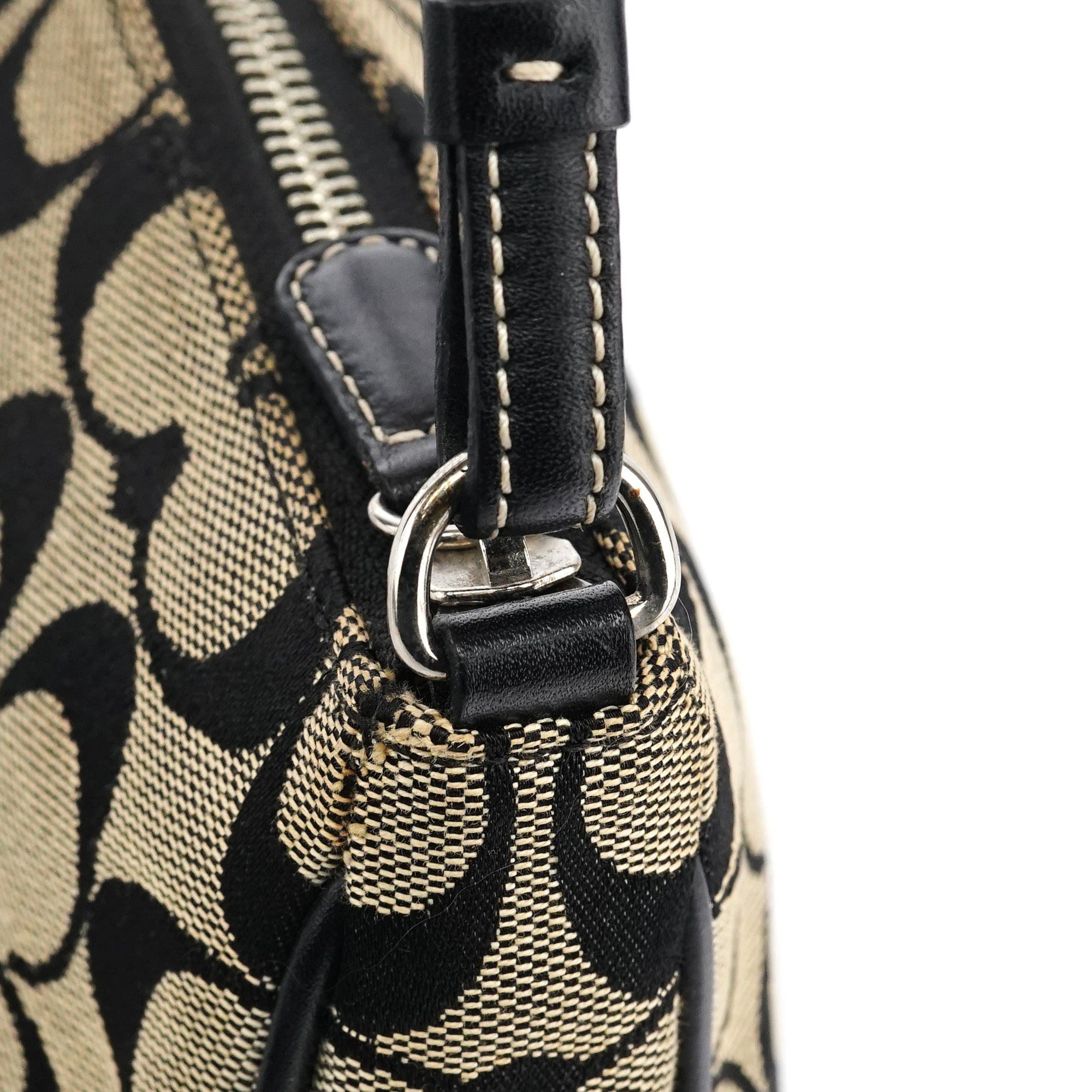 6094 Grey Black Signature Demi Shoulder Bag