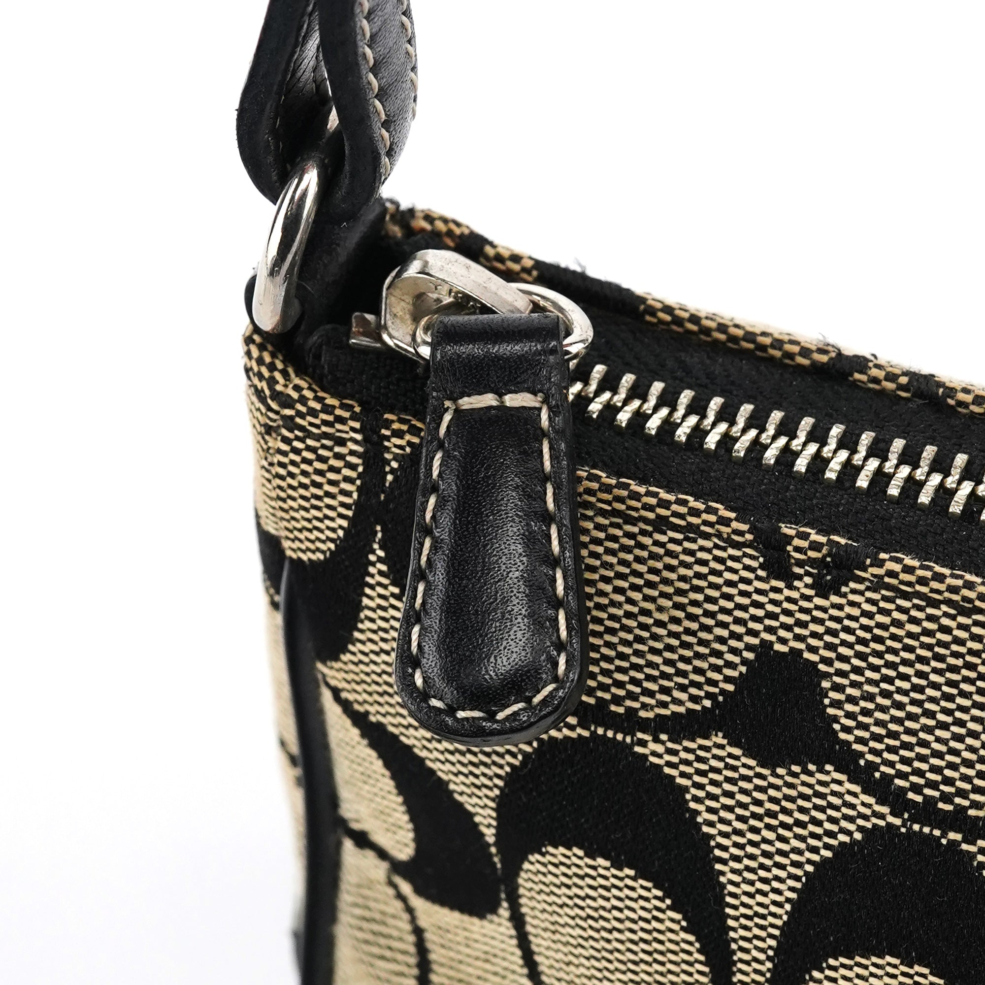 6094 Grey Black Signature Demi Shoulder Bag