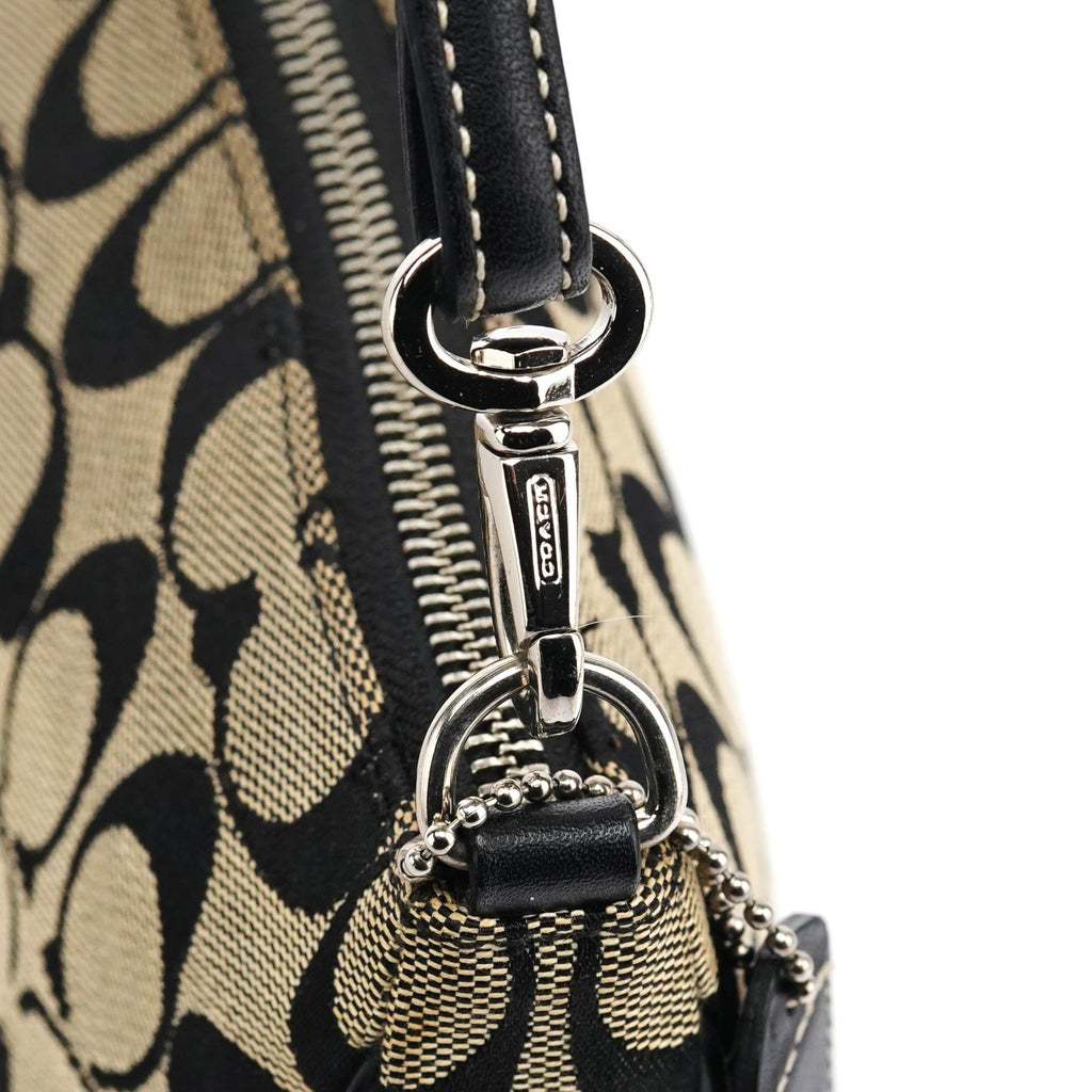 6094 Grey Black Signature Demi Shoulder Bag