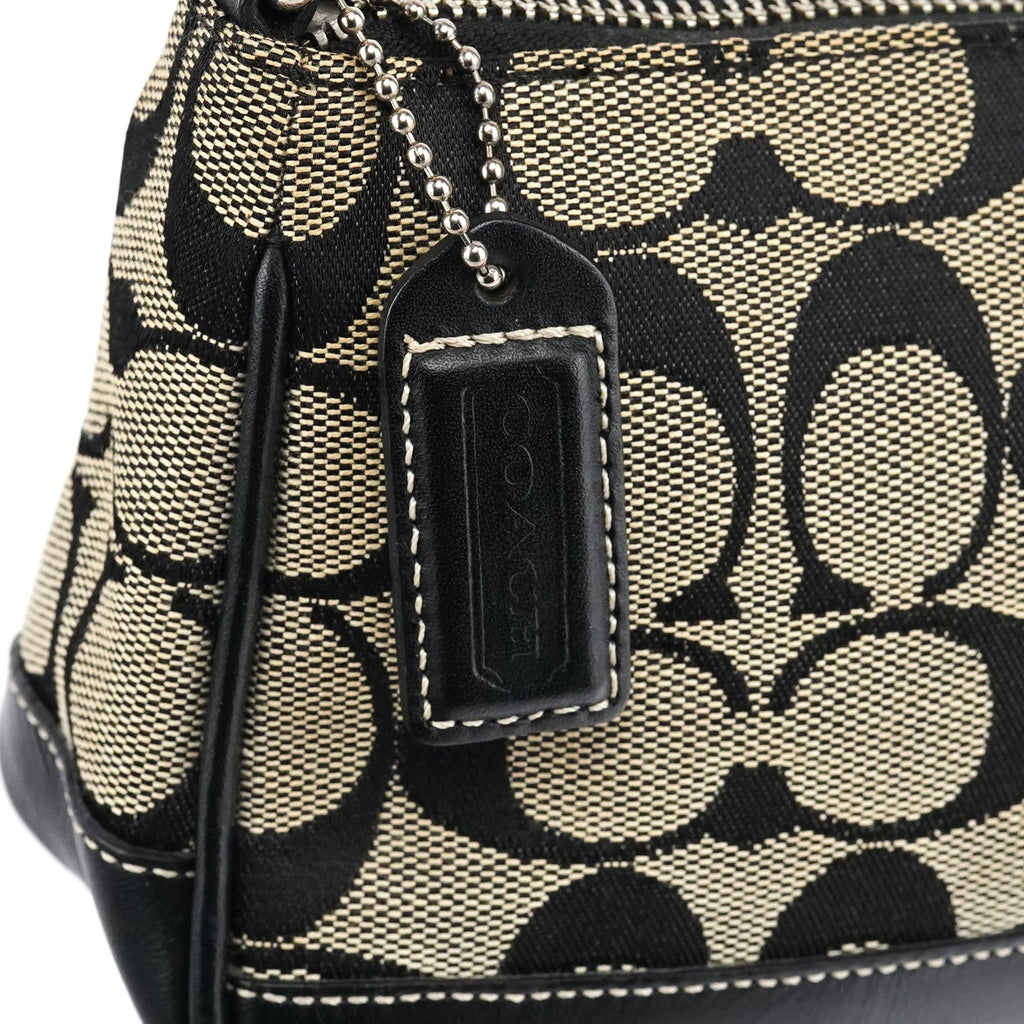 6094 Grey Black Signature Demi Shoulder Bag