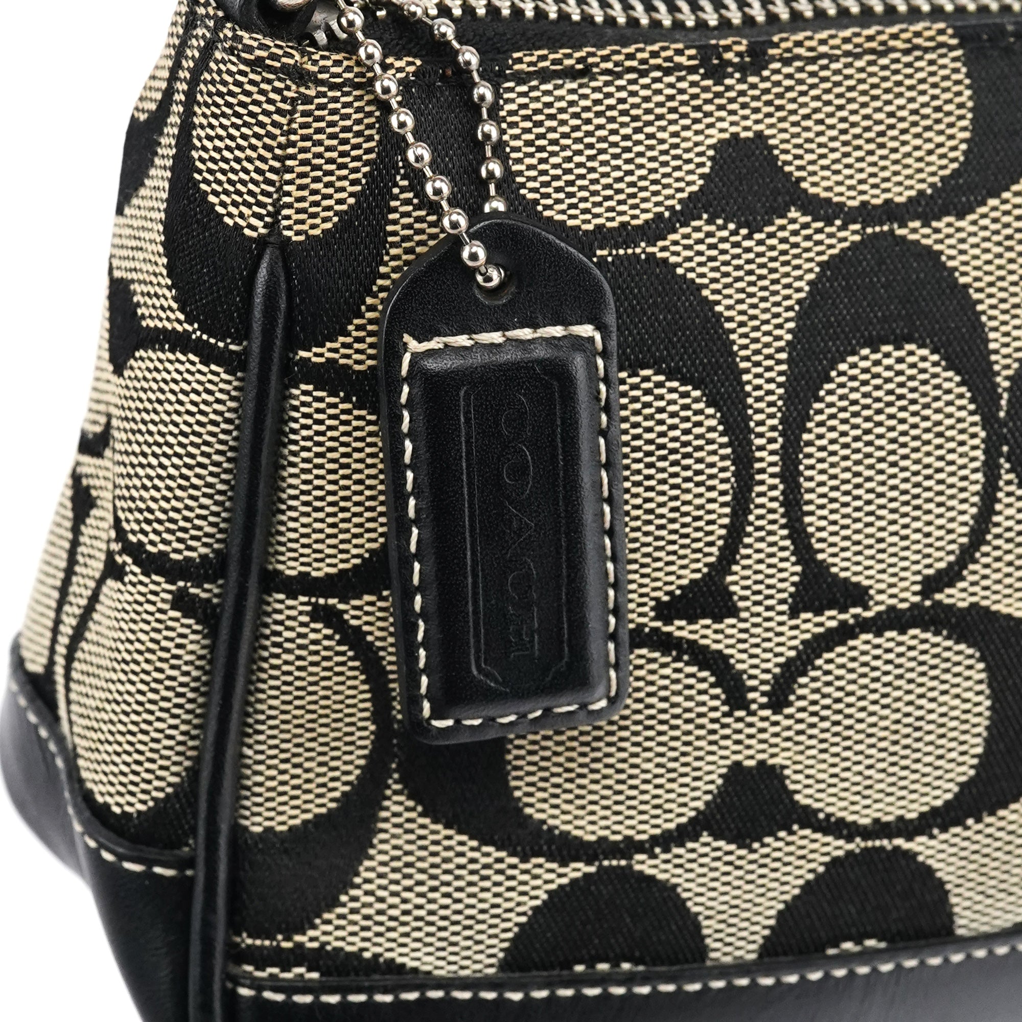 6094 Grey Black Signature Demi Shoulder Bag