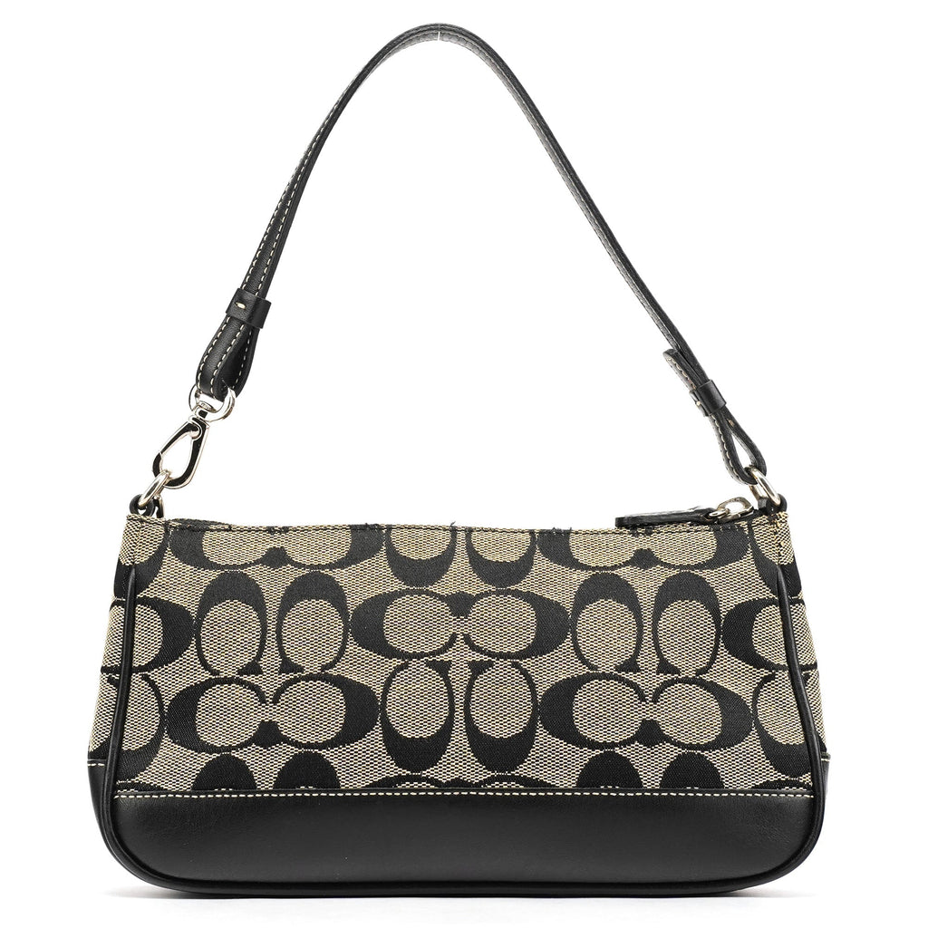 6094 Grey Black Signature Demi Shoulder Bag