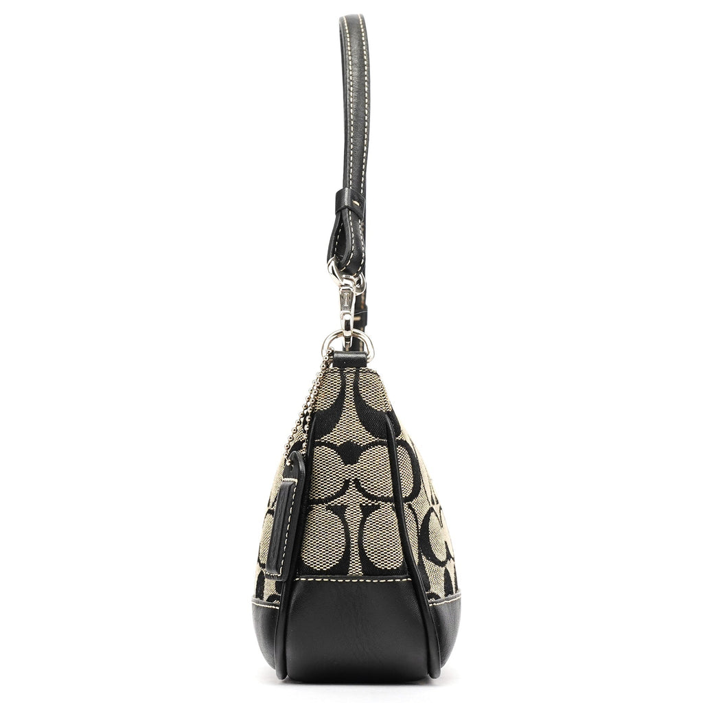6094 Grey Black Signature Demi Shoulder Bag