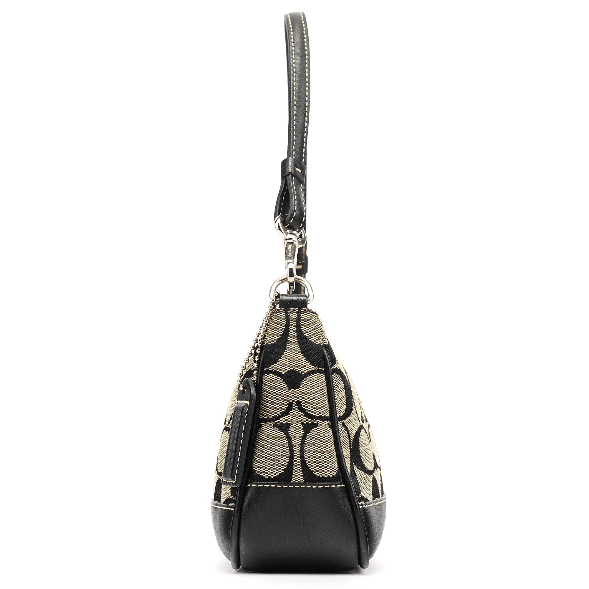 6094 Grey Black Signature Demi Shoulder Bag