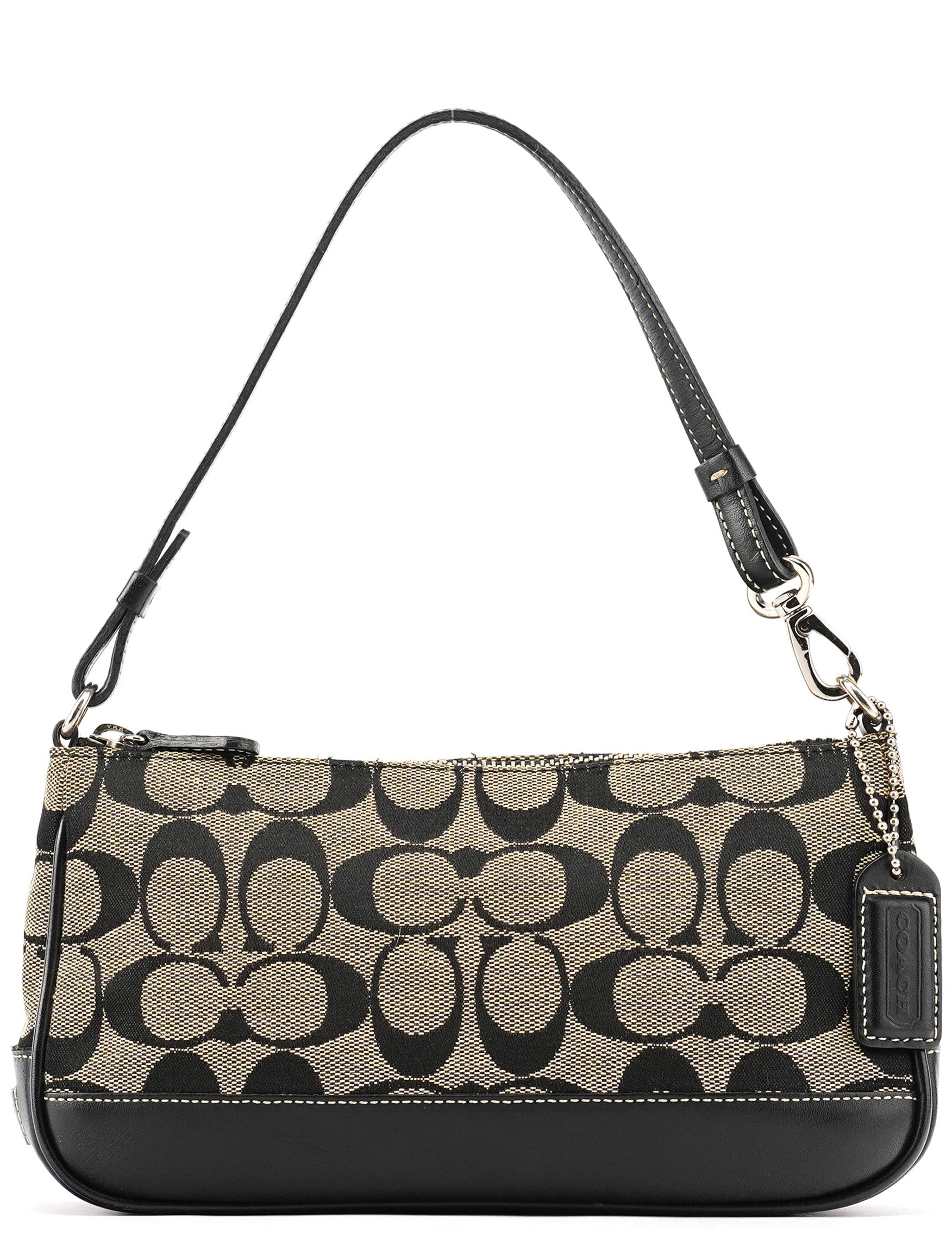 6094 Grey Black Signature Demi Shoulder Bag
