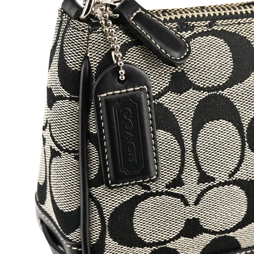 6094 Grey Black Signature Demi Shoulder Bag