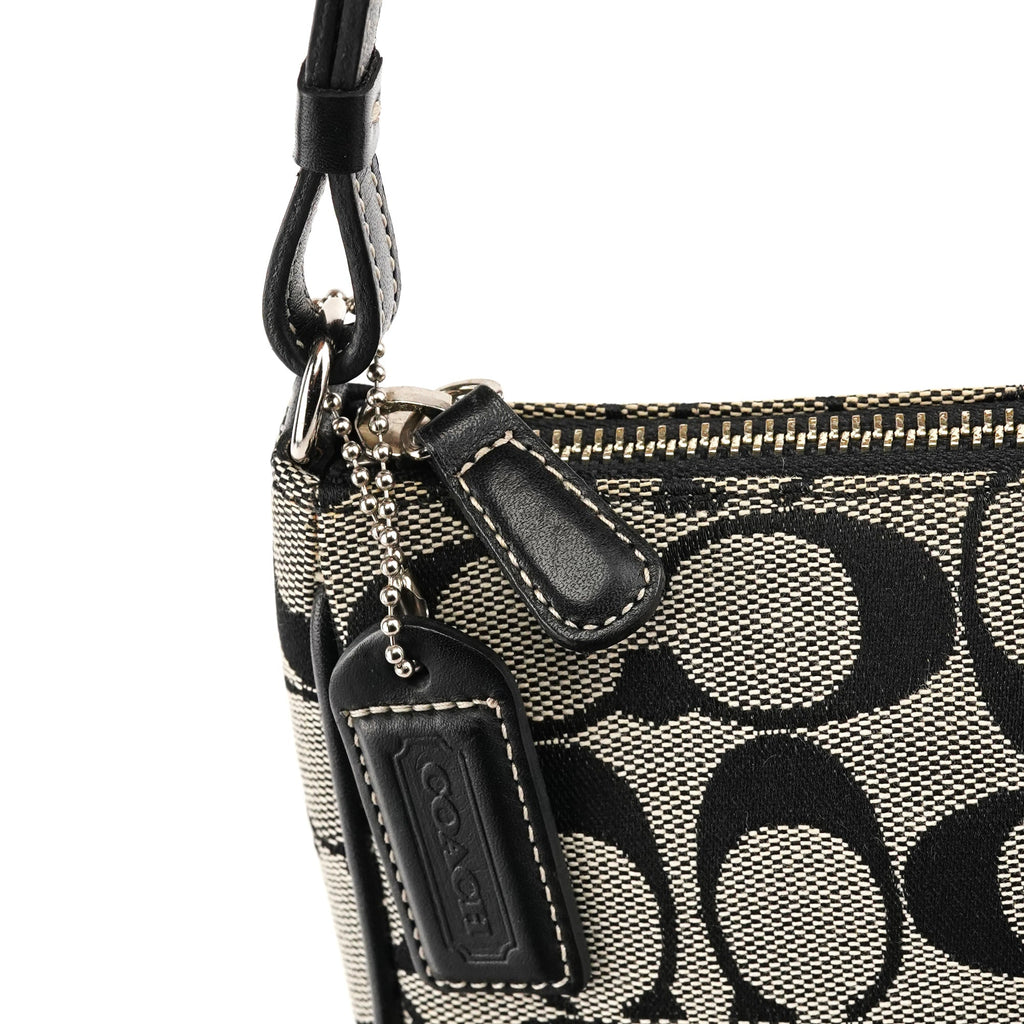 6094 Grey Black Signature Demi Shoulder Bag