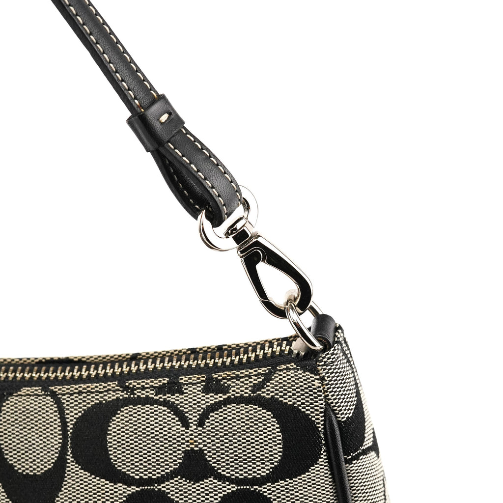 6094 Grey Black Signature Demi Shoulder Bag