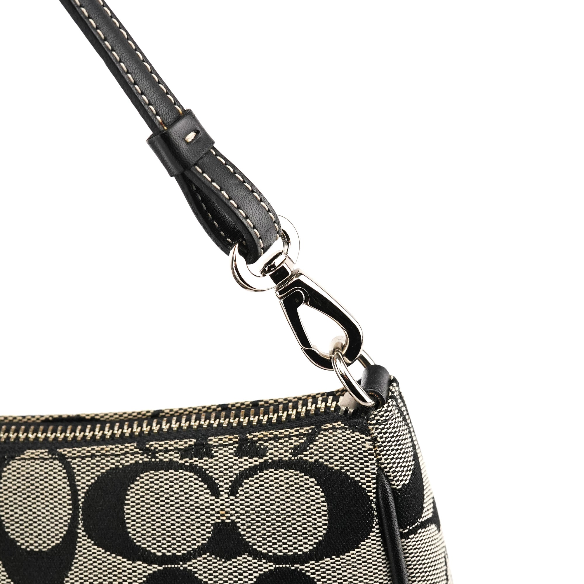 6094 Grey Black Signature Demi Shoulder Bag