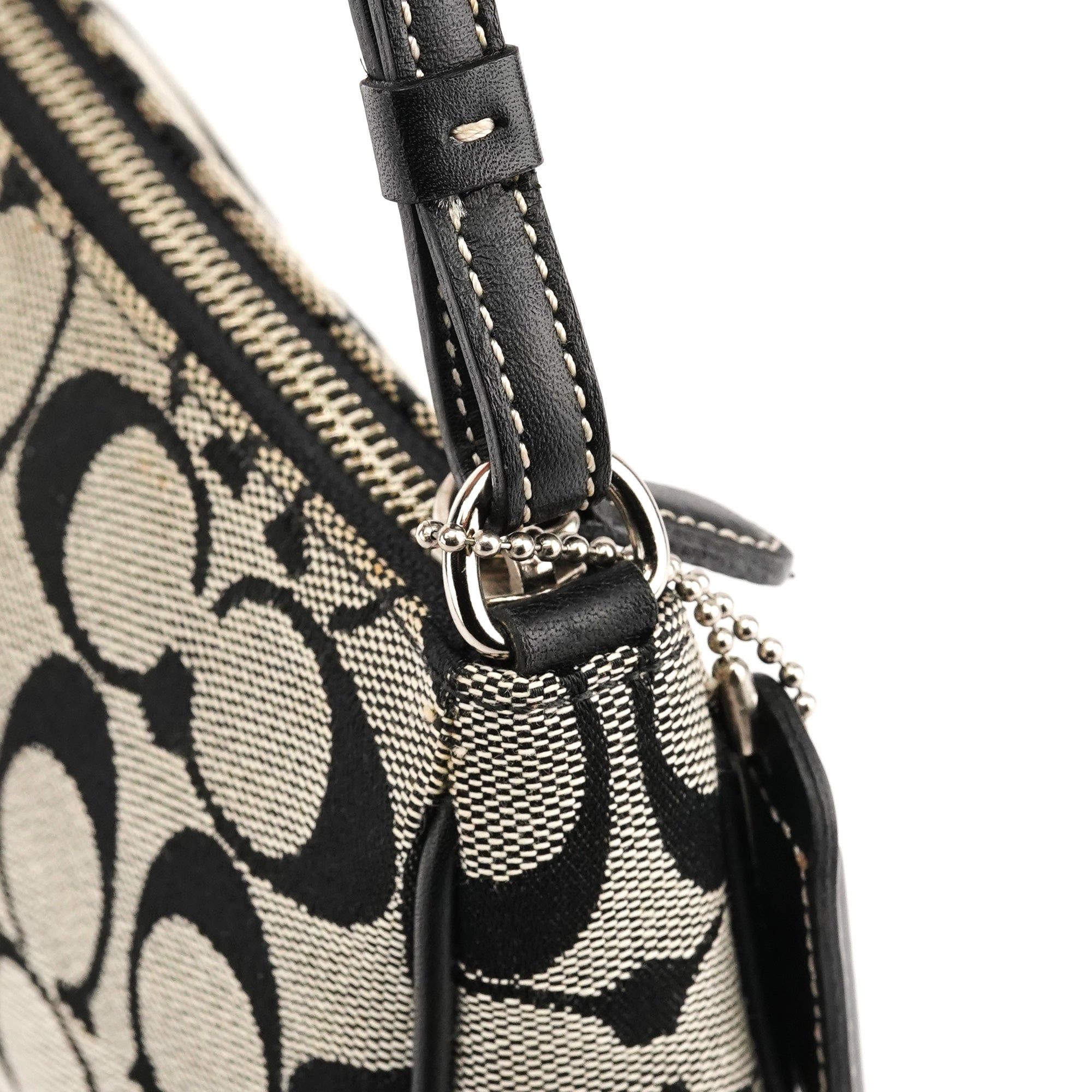 6094 Grey Black Signature Demi Shoulder Bag