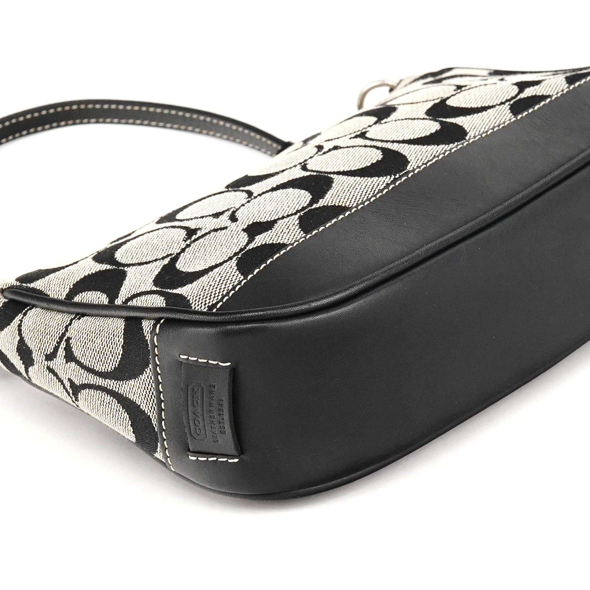 6094 Grey Black Signature Demi Shoulder Bag