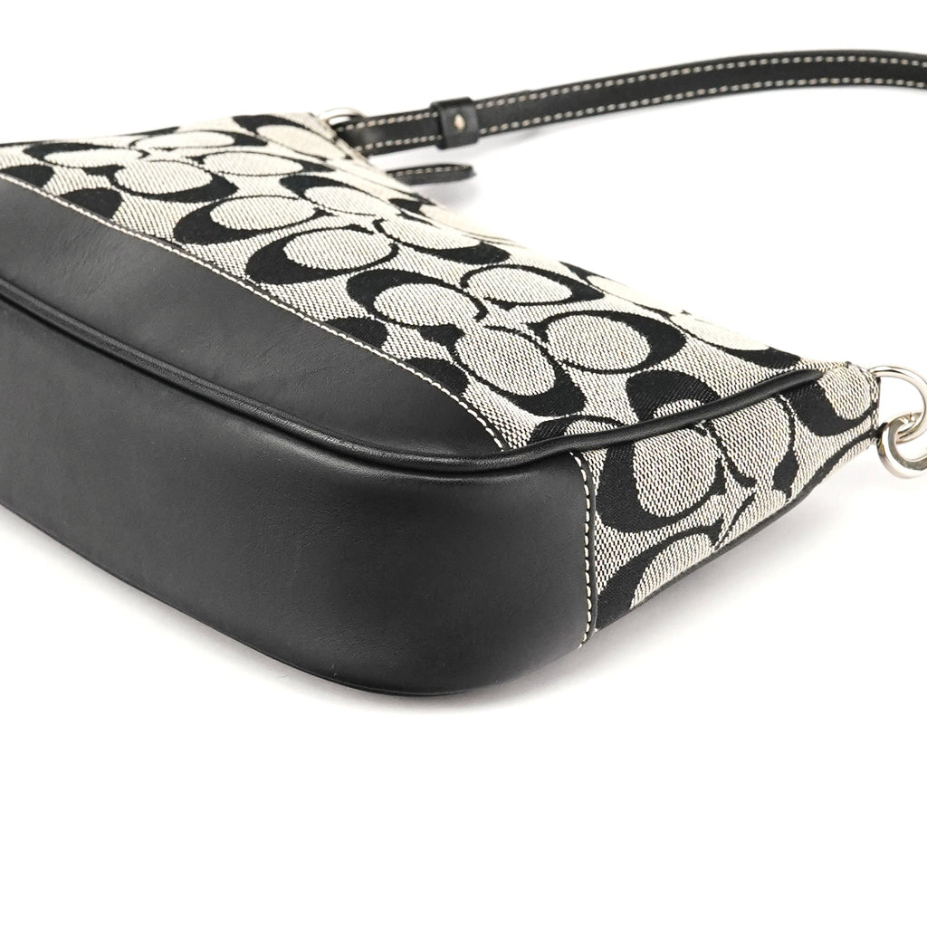 6094 Grey Black Signature Demi Shoulder Bag