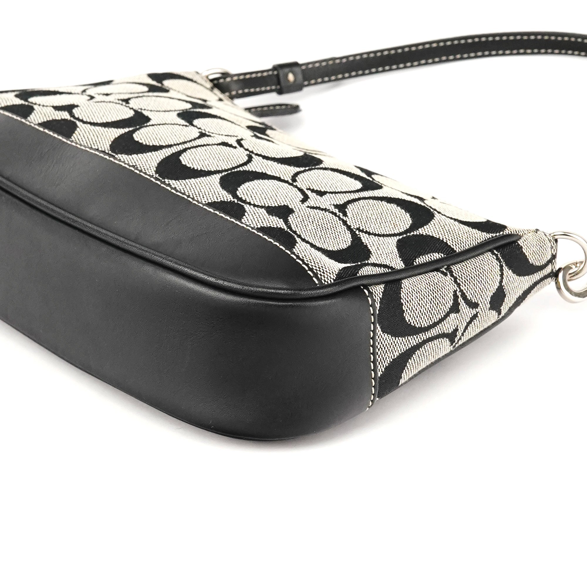 6094 Grey Black Signature Demi Shoulder Bag