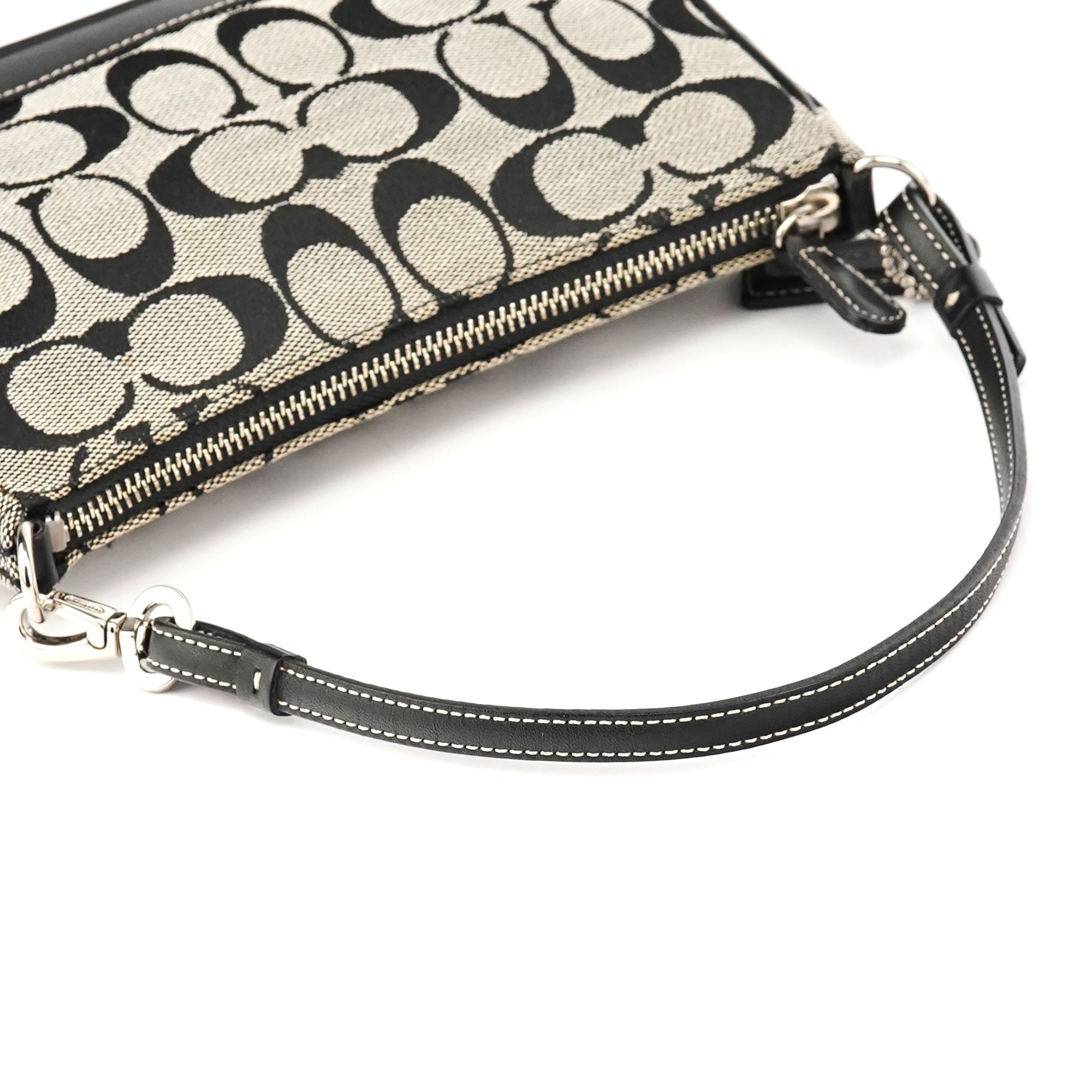 6094 Grey Black Signature Demi Shoulder Bag
