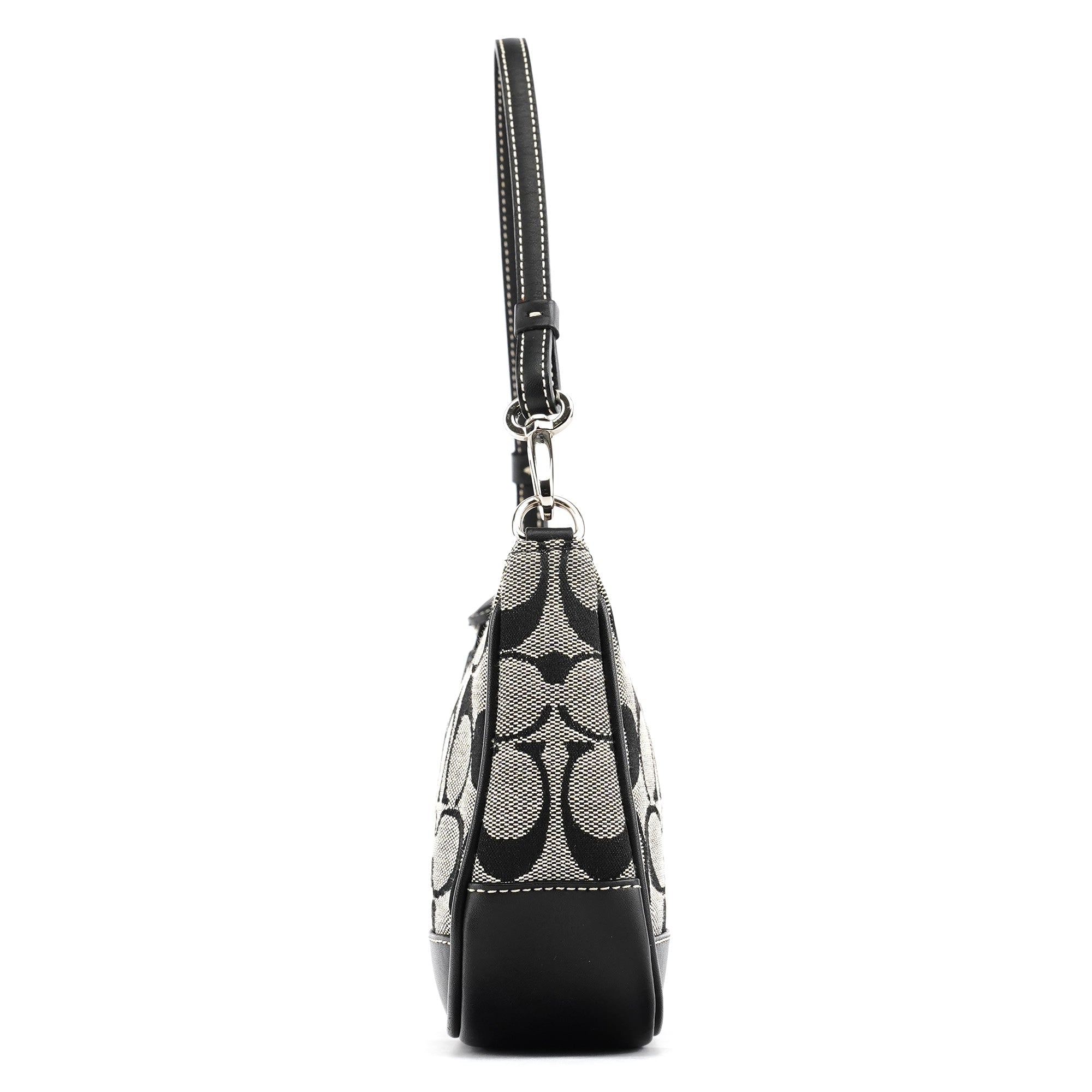 6094 Grey Black Signature Demi Shoulder Bag