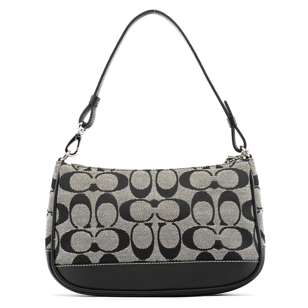 6094 Grey Black Signature Demi Shoulder Bag
