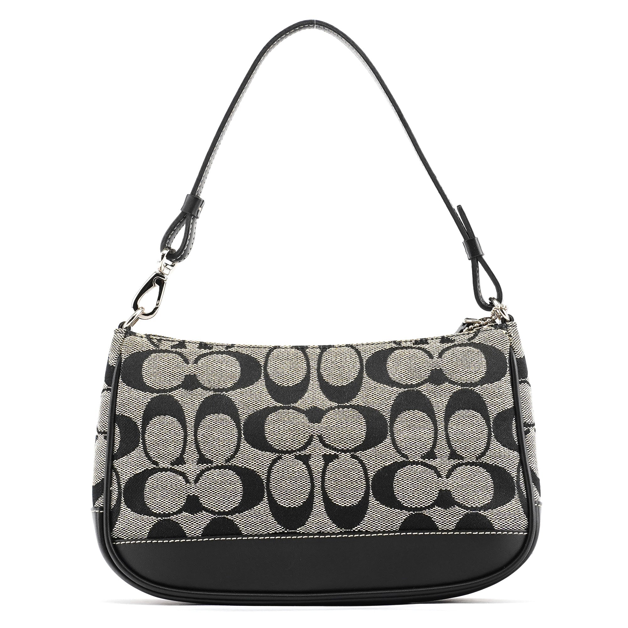 6094 Grey Black Signature Demi Shoulder Bag