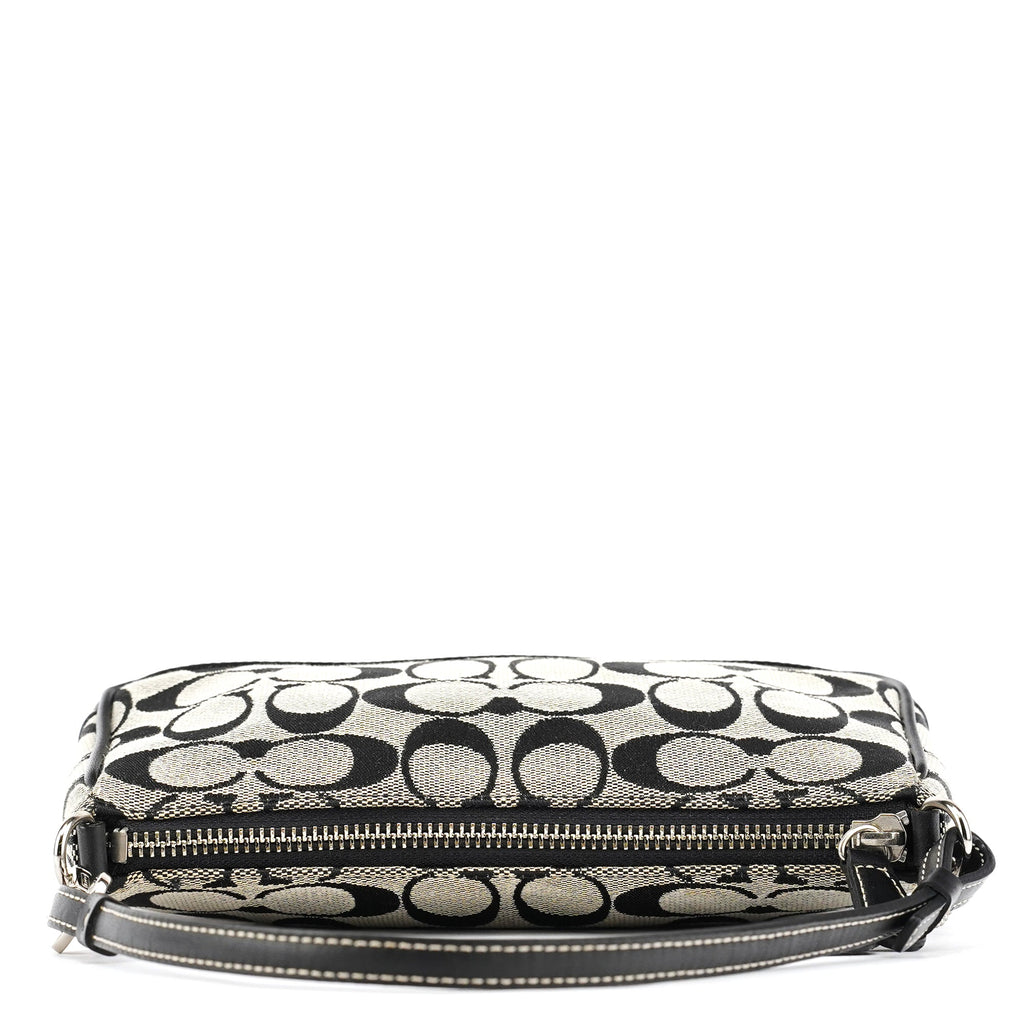 6094 Grey Black Signature Demi Shoulder Bag