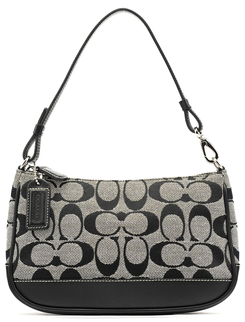 6094 Grey Black Signature Demi Shoulder Bag