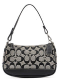6094 Grey Signature C Demi Shoulder Bag
