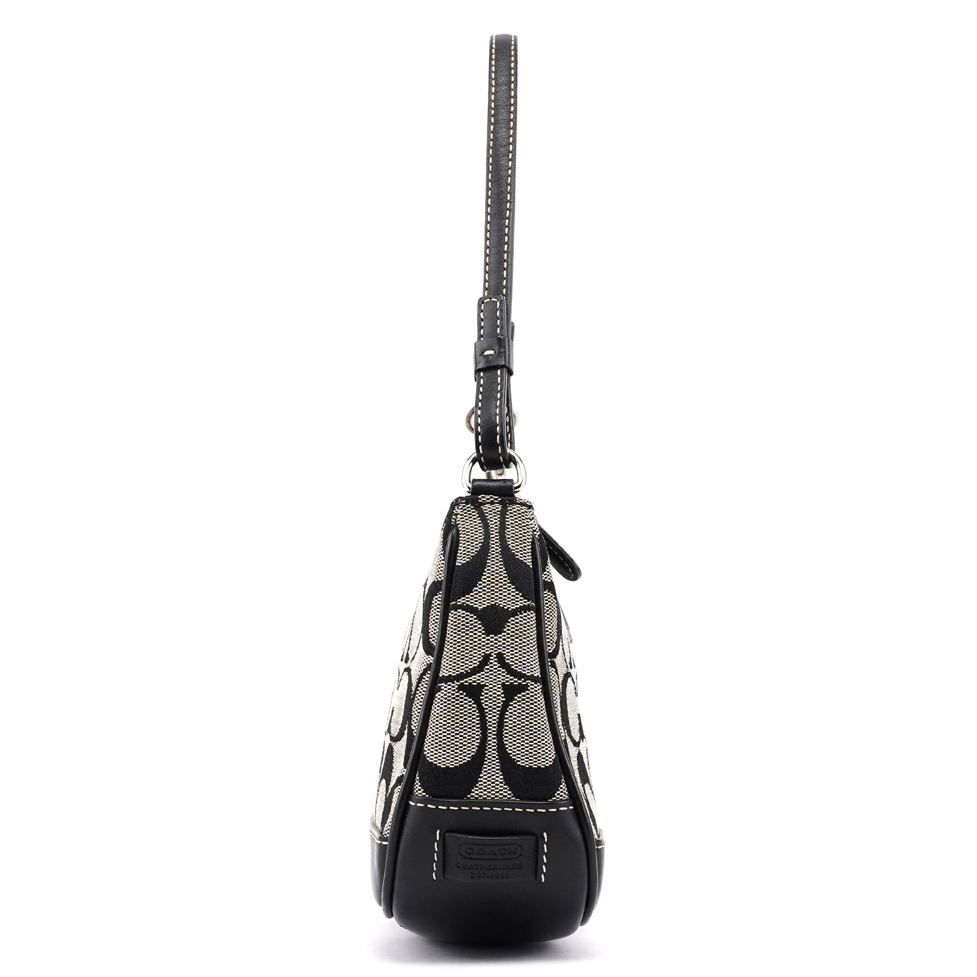 6094 Grey Signature C Demi Shoulder Bag