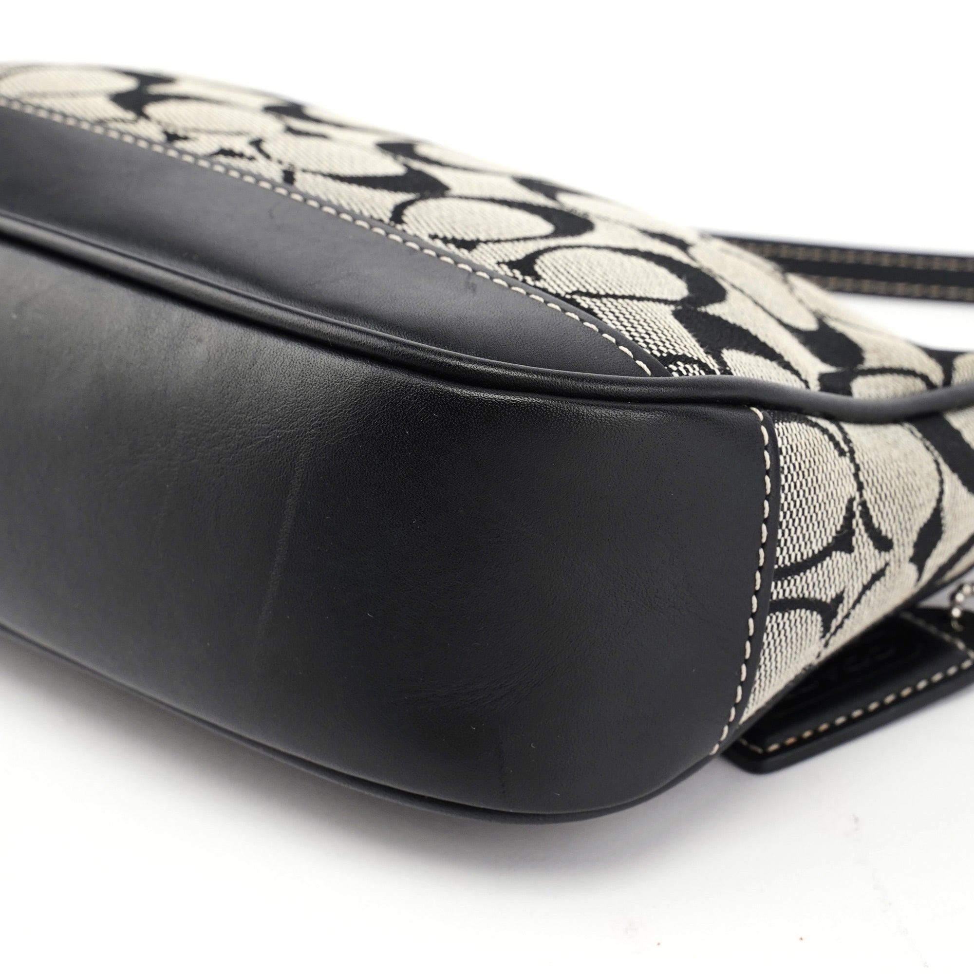 6094 Grey Signature C Demi Shoulder Bag