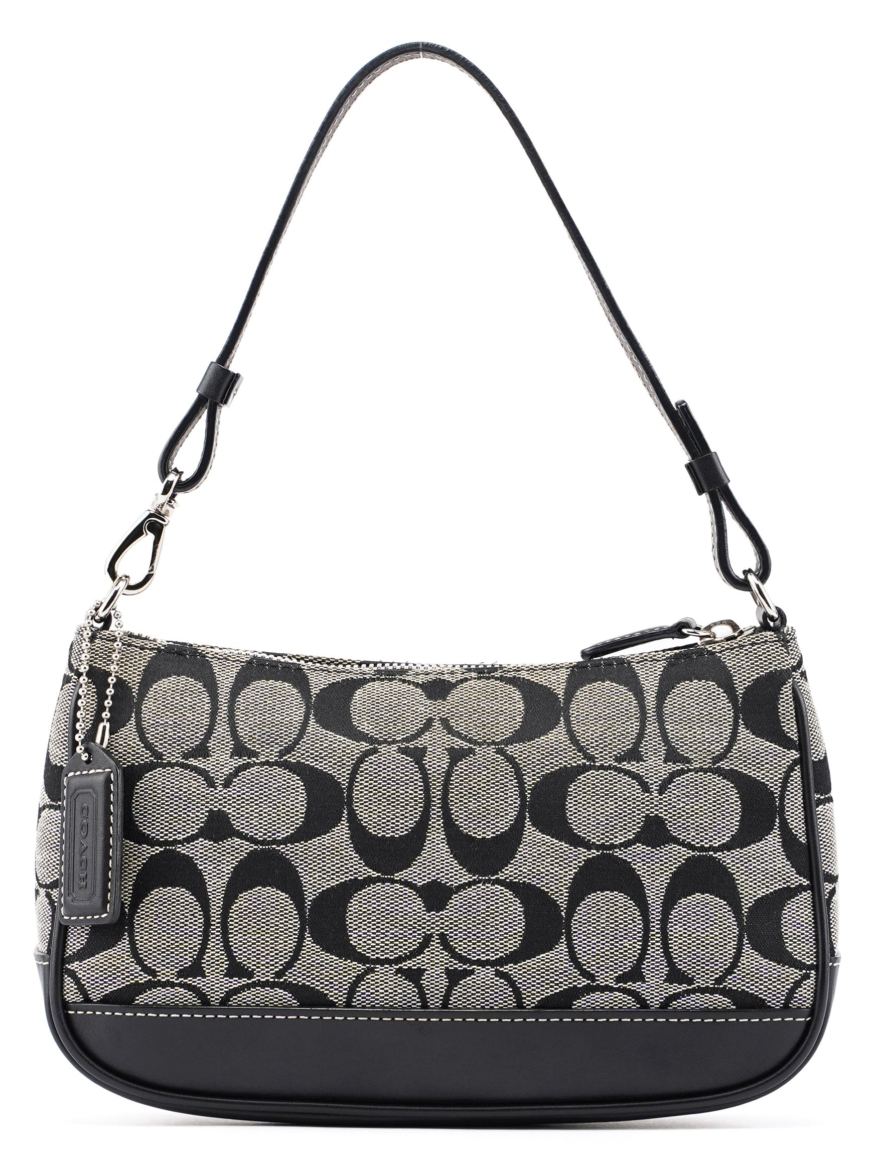 6094 Grey Signature C Demi Shoulder Bag