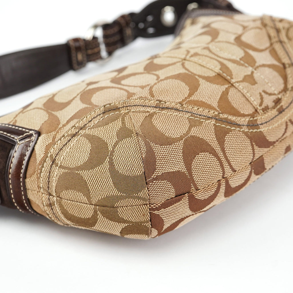 6266 Beige Brown Hobo Shoulder Bag