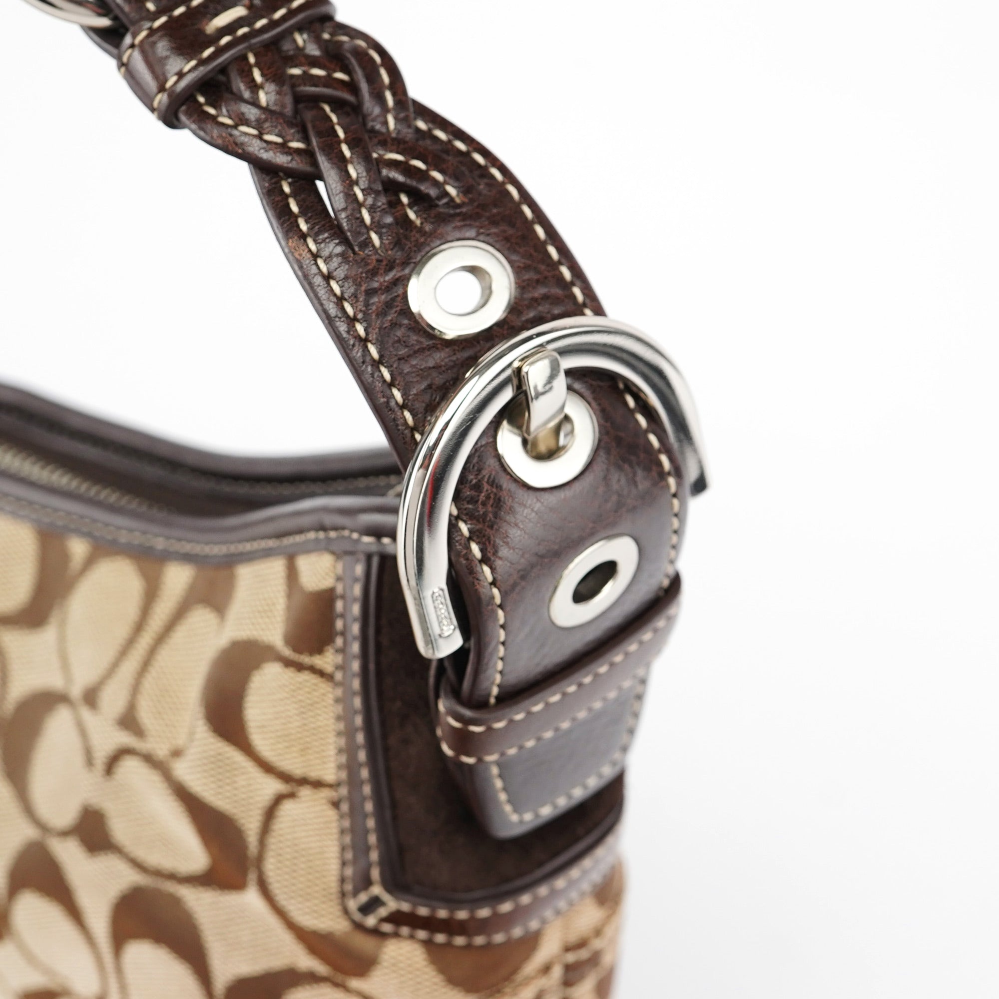 6266 Beige Brown Hobo Shoulder Bag