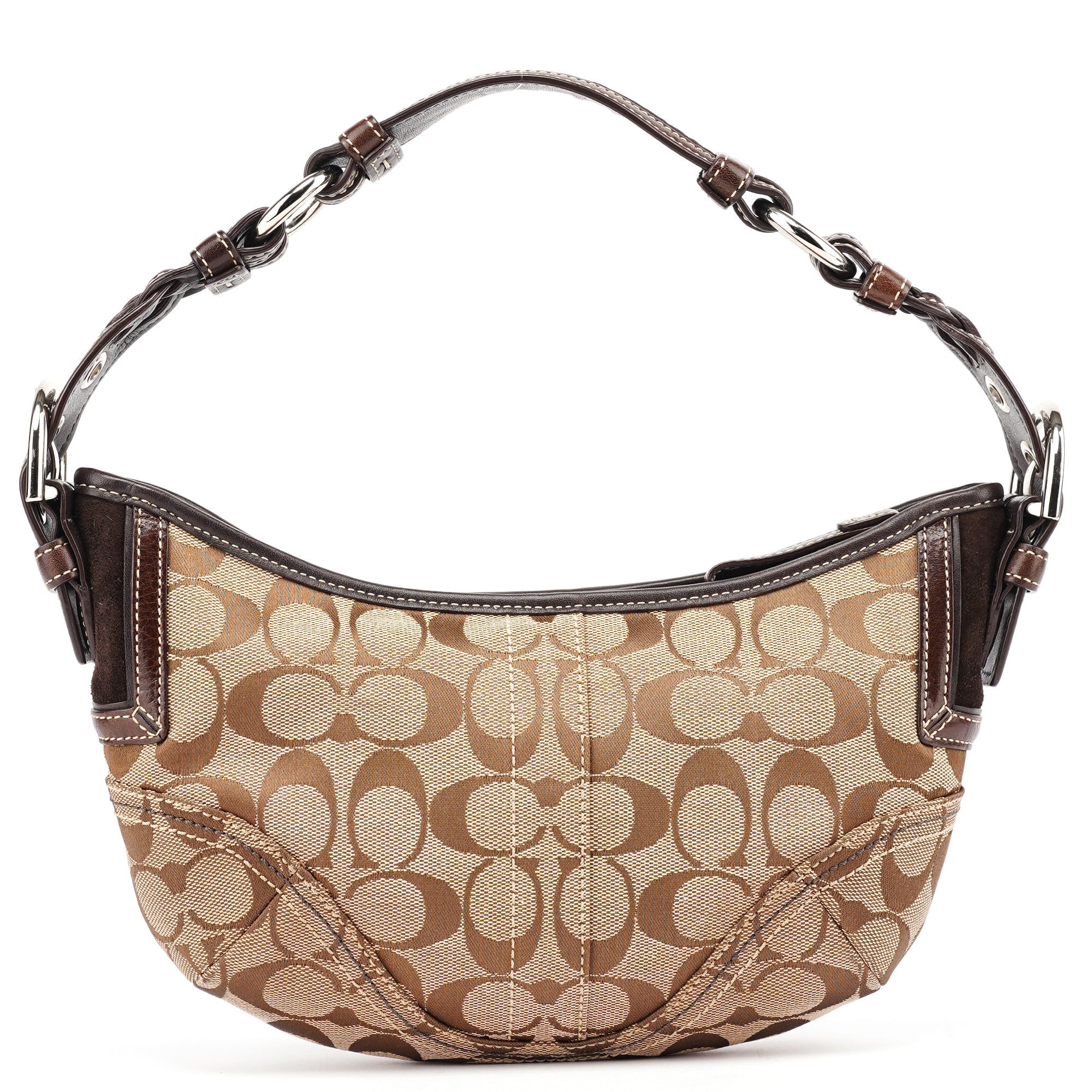 6266 Beige Brown Hobo Shoulder Bag