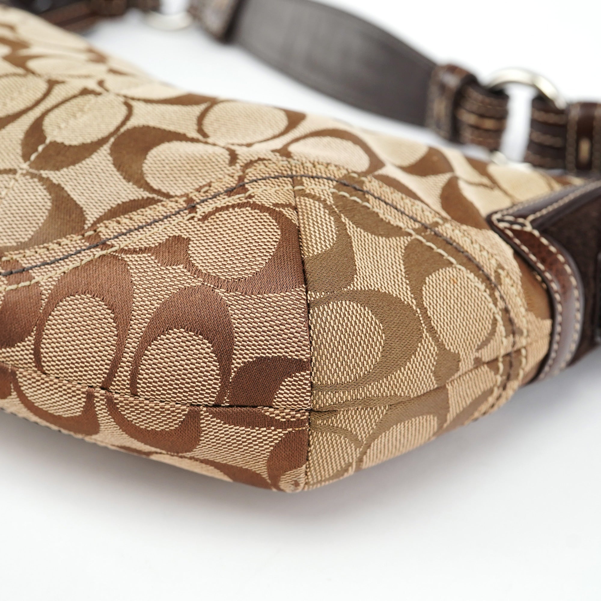 6266 Beige Brown Hobo Shoulder Bag