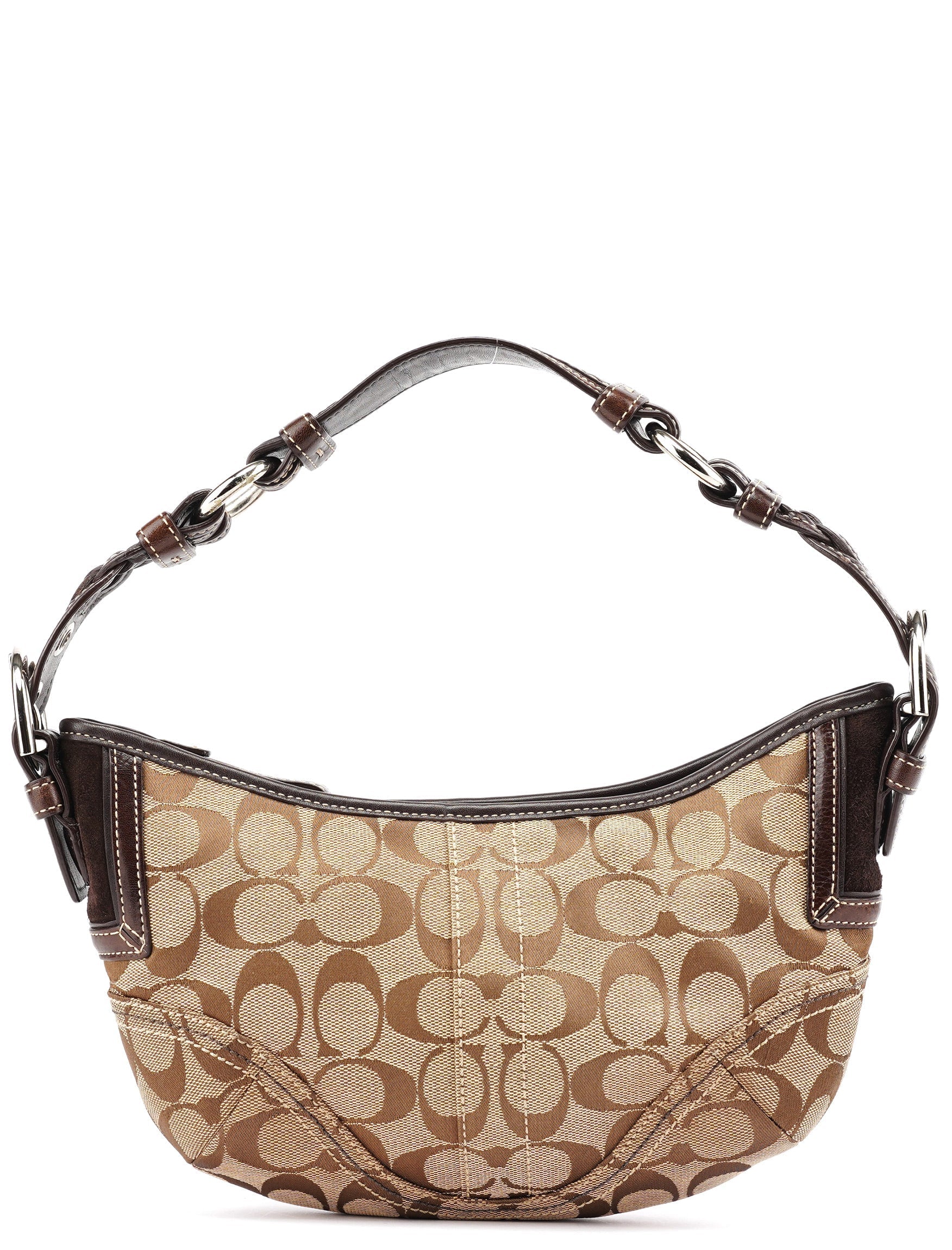 6266 Beige Brown Hobo Shoulder Bag