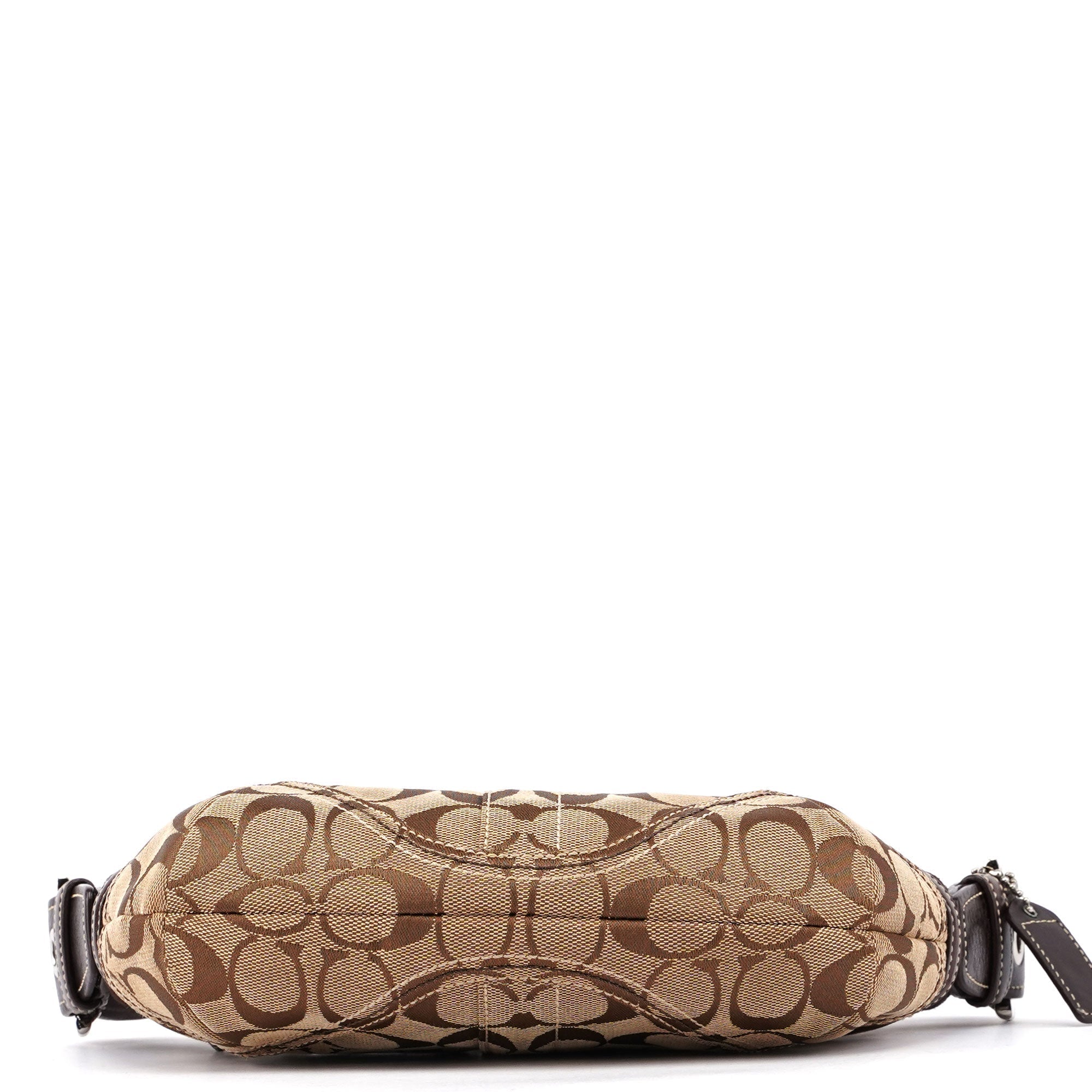 6266 Beige Brown Signature C Hobo Shoulder Bag