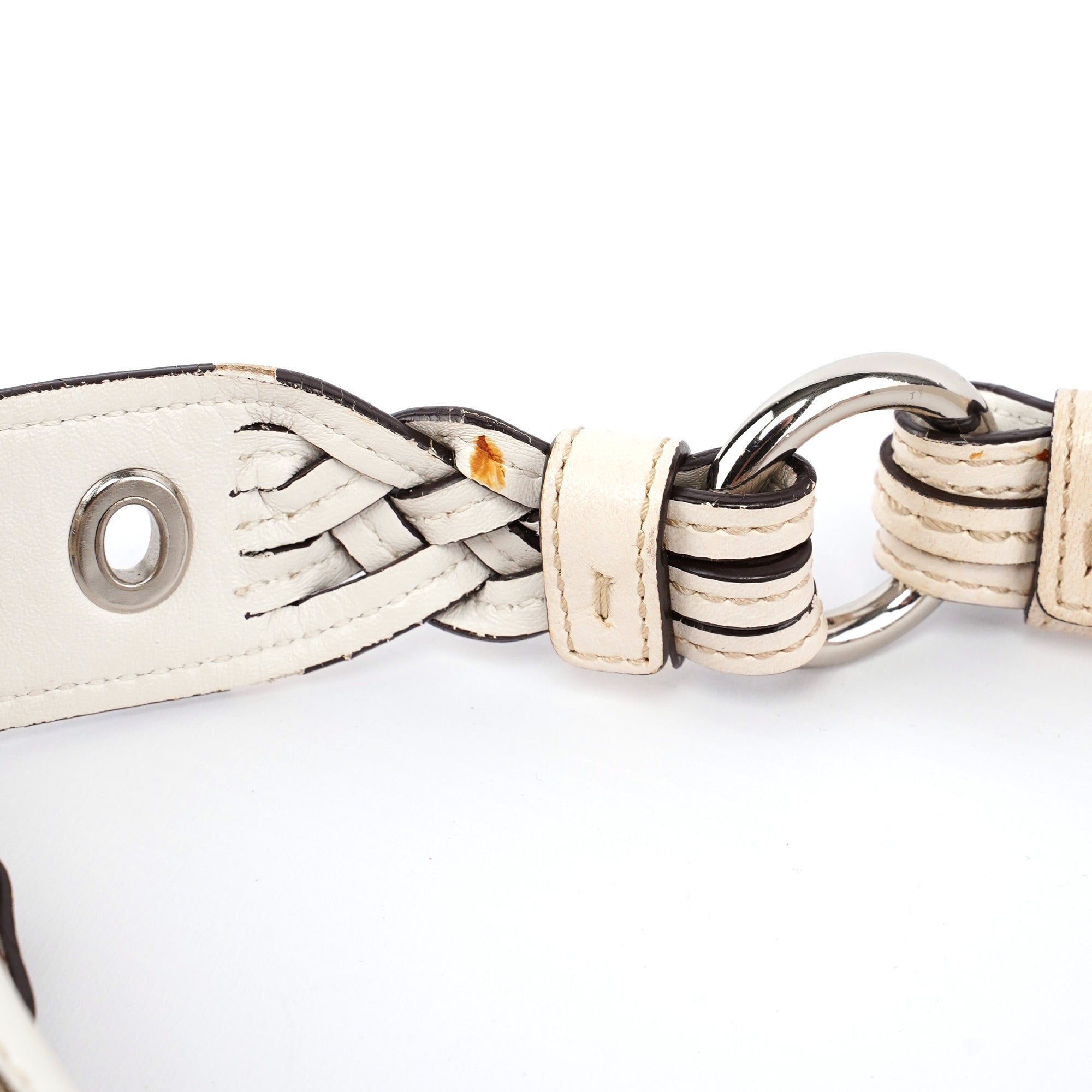 6267 Beige White Signature C Hobo Shoulder Bag