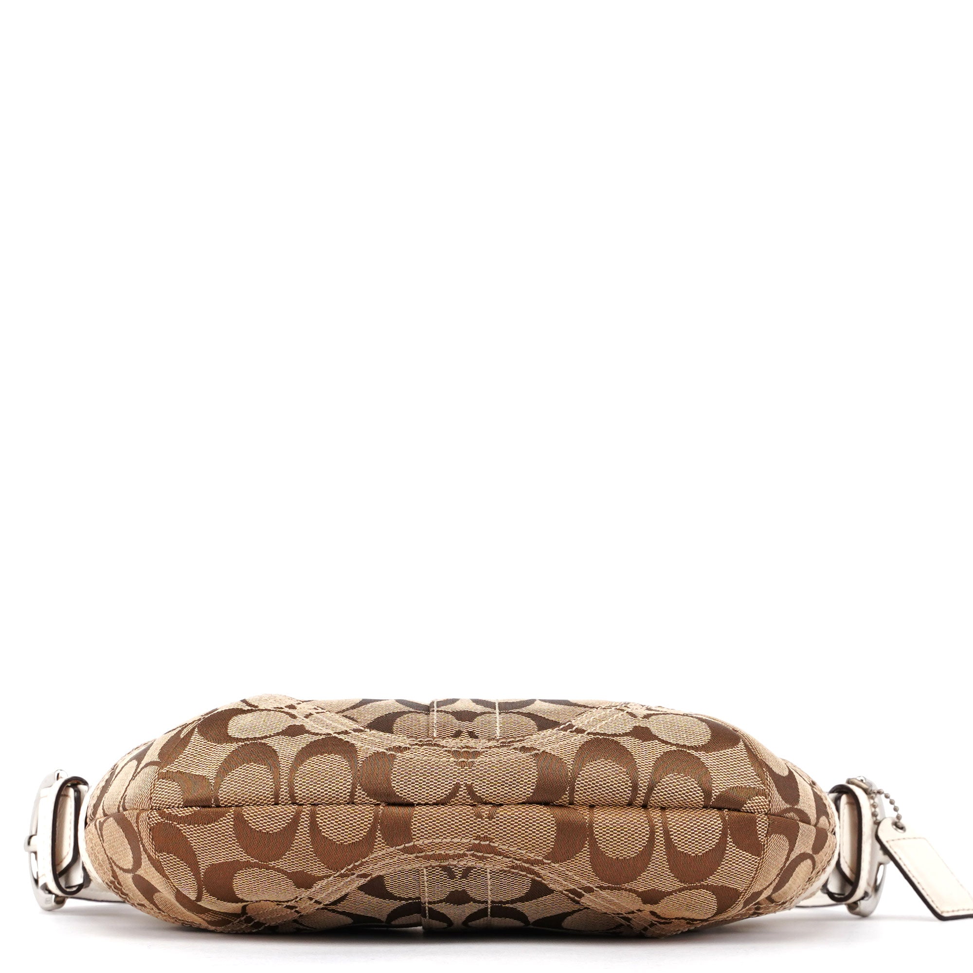 6267 Beige White Signature C Hobo Shoulder Bag