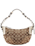 6267 Beige White Signature C Hobo Shoulder Bag